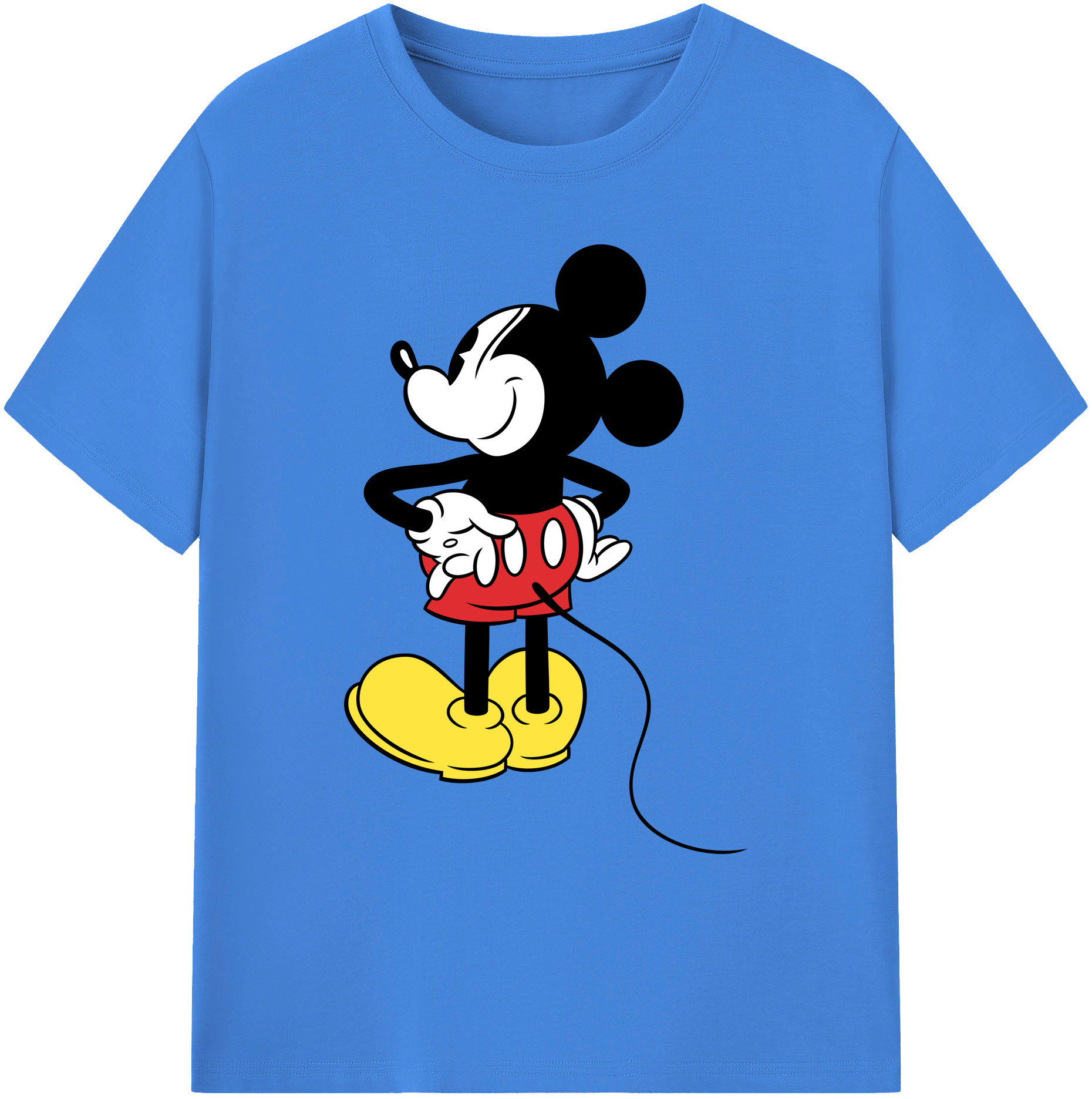 ミッキーマウス Mickey Mouse 綿100％ メンズ半袖Tシャツ｜肌触りやわらか＆通気性