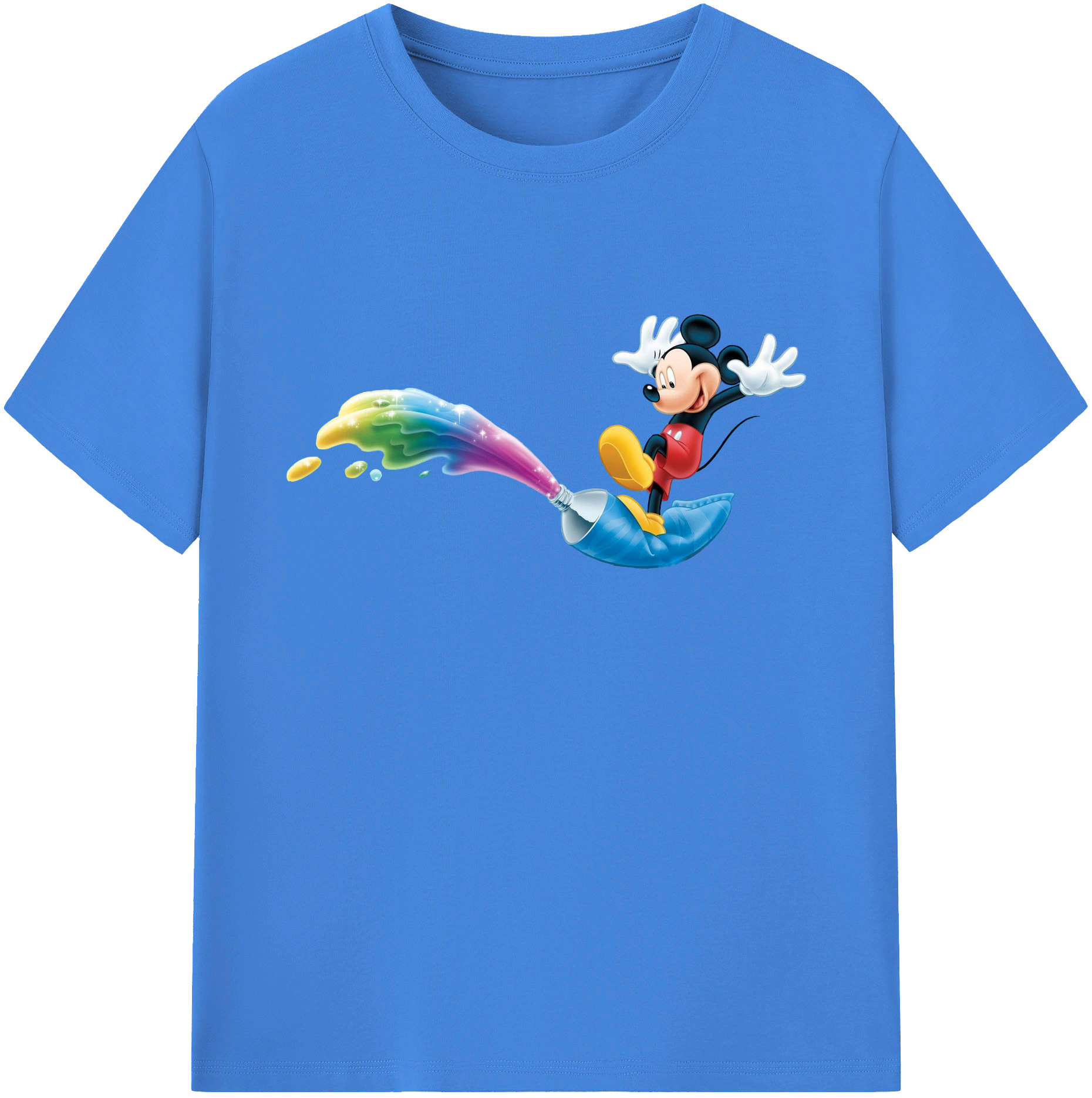 ミッキーマウス Mickey Mouse 綿100％ メンズ半袖Tシャツ｜肌触りやわらか＆通気性