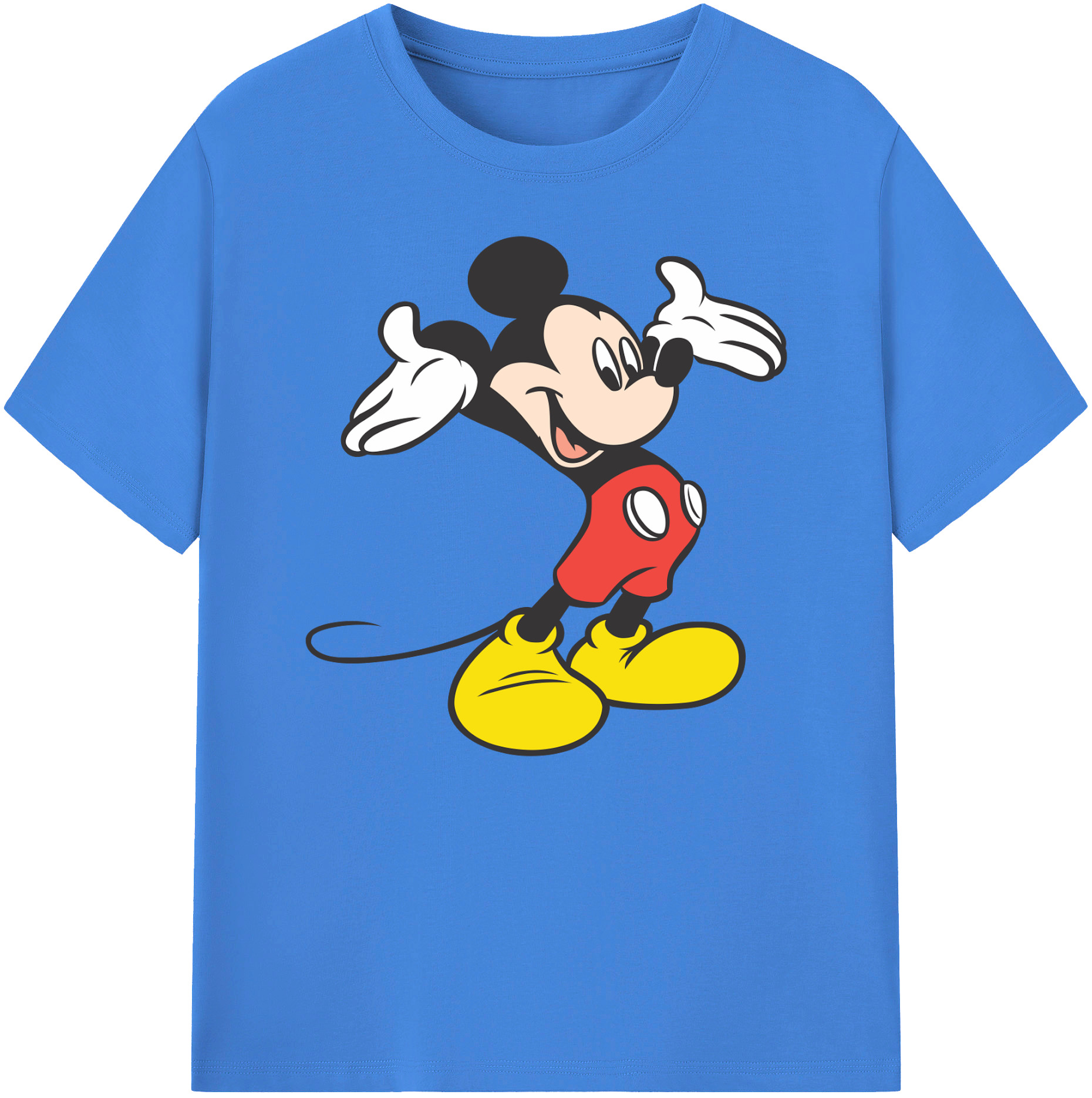 ミッキーマウス Mickey Mouse 綿100％ メンズ半袖Tシャツ｜肌触りやわらか＆通気性