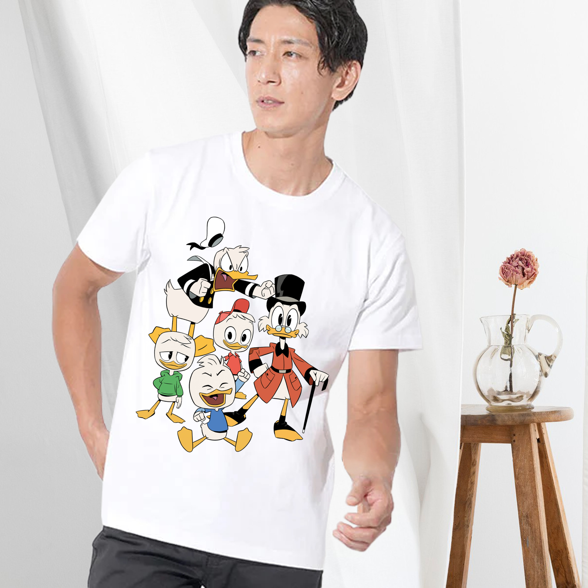 ミッキーマウス Mickey Mouse 綿100％ メンズ半袖Tシャツ｜肌触りやわらか＆通気性