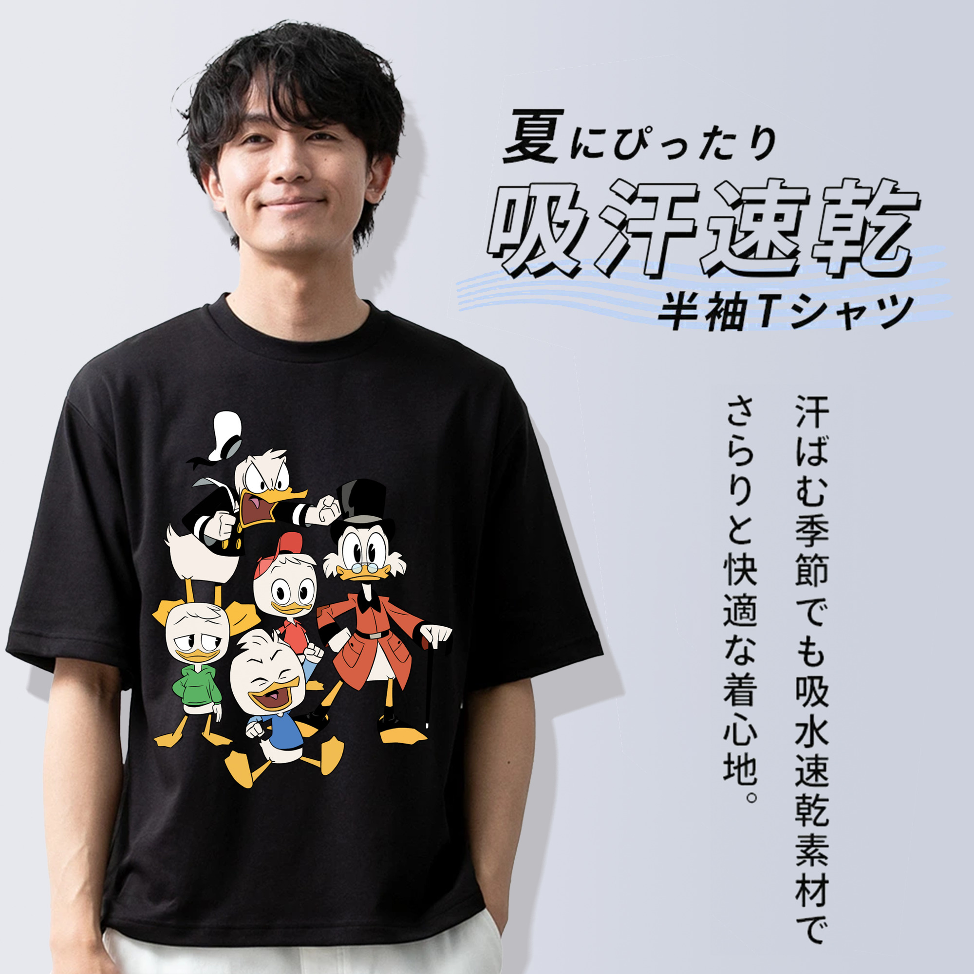 ミッキーマウス Mickey Mouse 綿100％ メンズ半袖Tシャツ｜肌触りやわらか＆通気性
