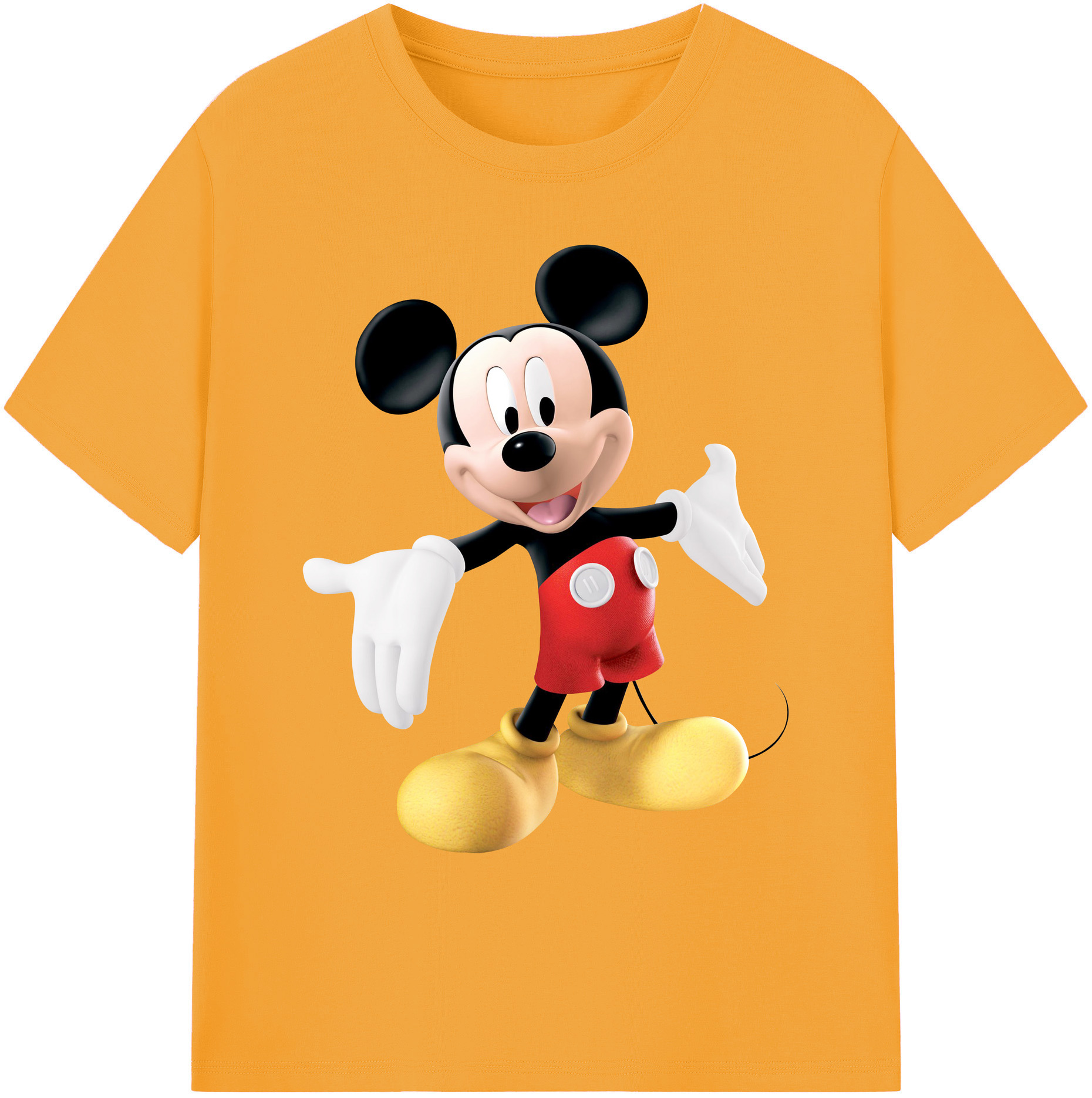 ミッキーマウス Mickey Mouse 綿100％ メンズ半袖Tシャツ｜肌触りやわらか＆通気性