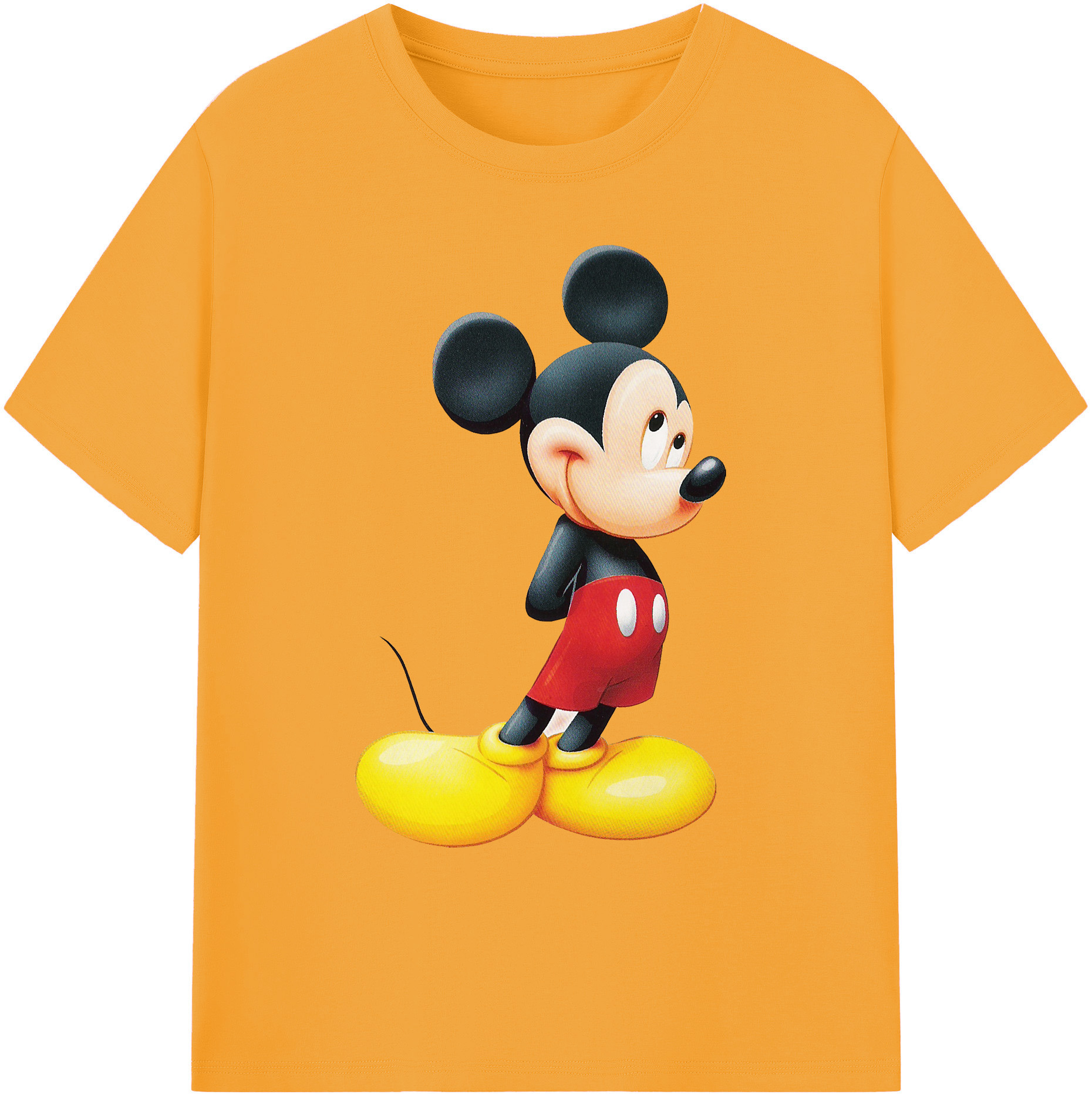ミッキーマウス Mickey Mouse 綿100％ メンズ半袖Tシャツ｜肌触りやわらか＆通気性