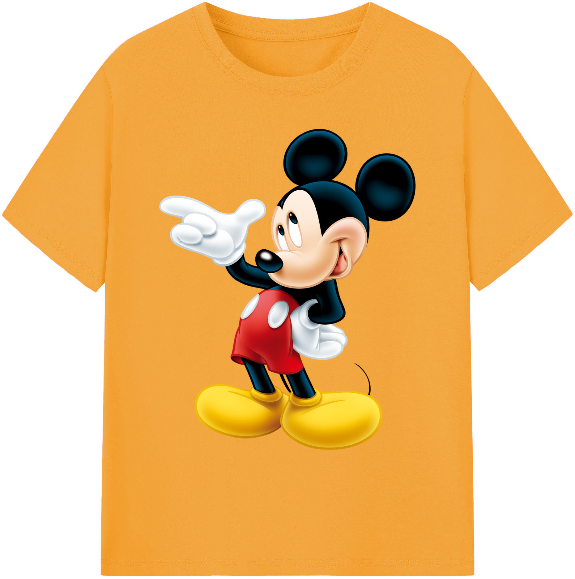 ミッキーマウス Mickey Mouse 綿100％ メンズ半袖Tシャツ｜肌触りやわらか＆通気性