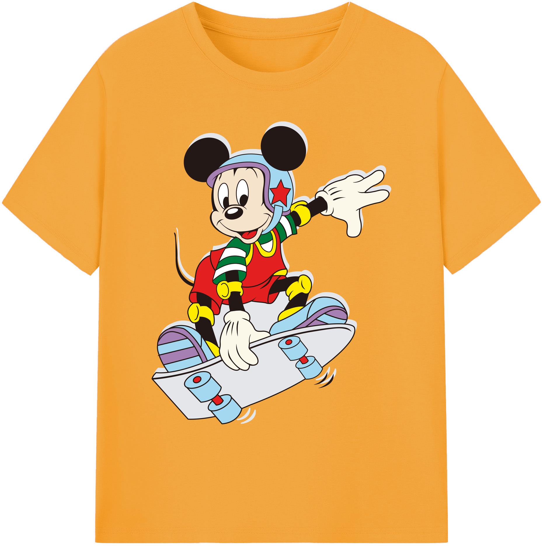 ミッキーマウス Mickey Mouse 綿100％ メンズ半袖Tシャツ｜肌触りやわらか＆通気性