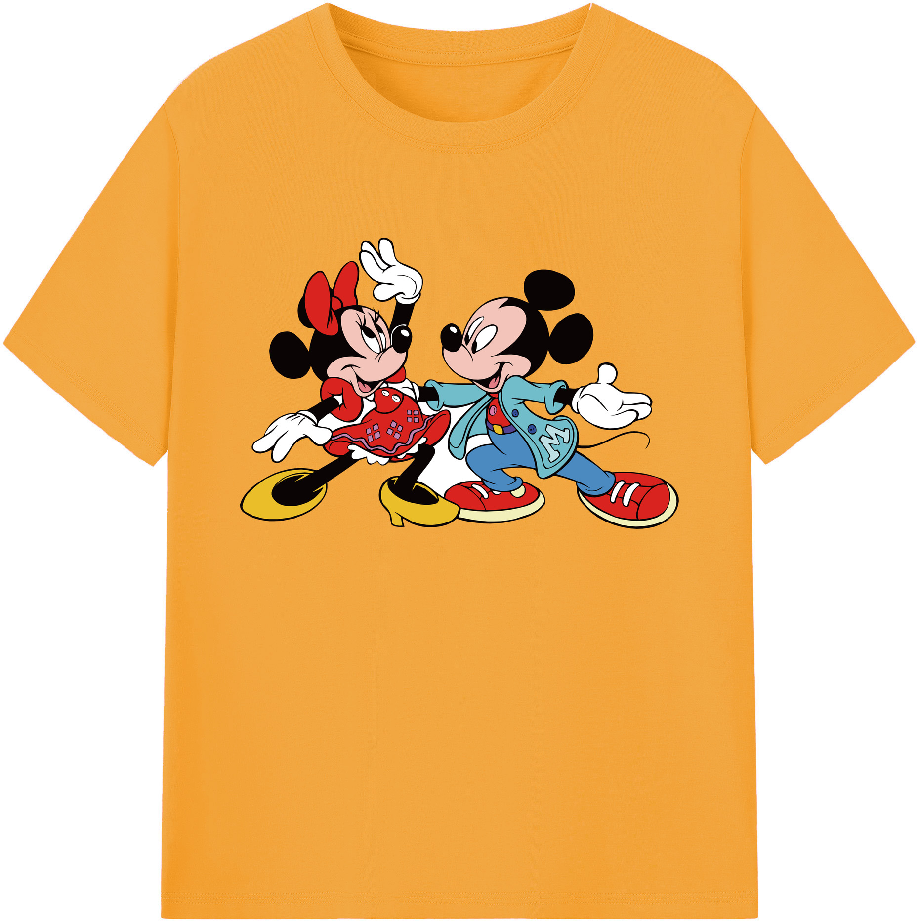 ミッキーマウス Mickey Mouse 綿100％ メンズ半袖Tシャツ｜肌触りやわらか＆通気性
