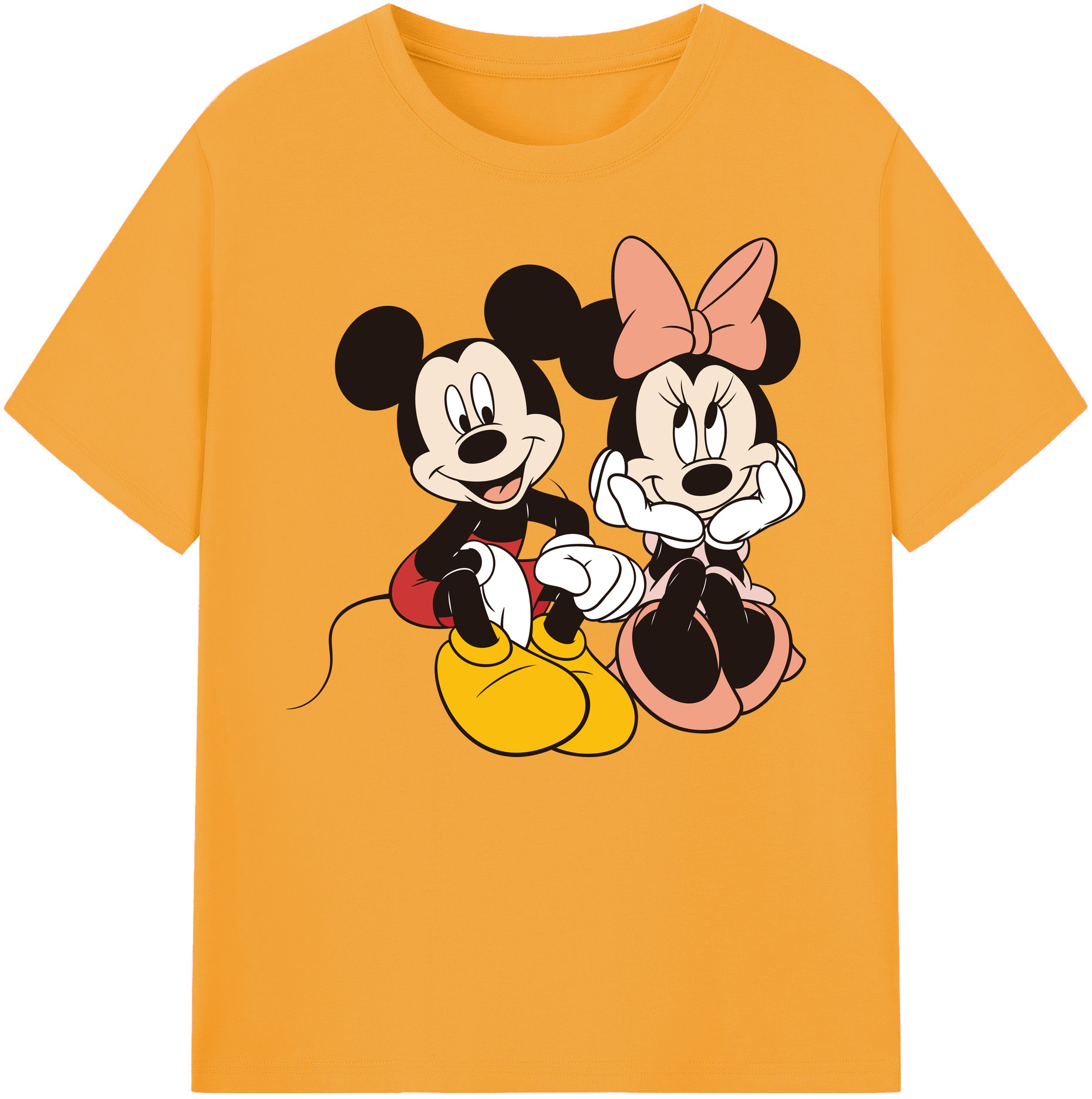 ミッキーマウス Mickey Mouse 綿100％ メンズ半袖Tシャツ｜肌触りやわらか＆通気性