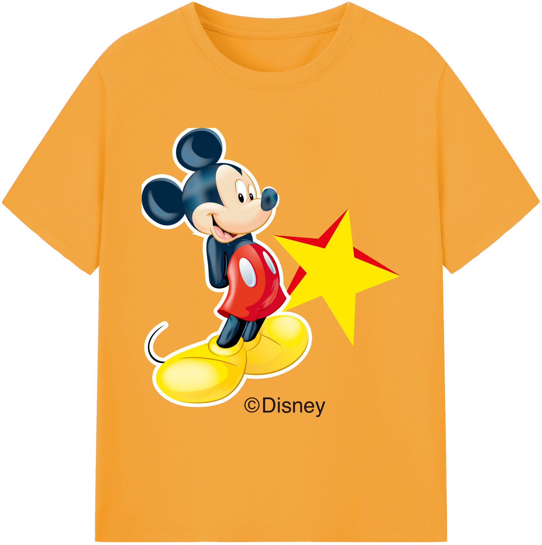 ミッキーマウス Mickey Mouse 綿100％ メンズ半袖Tシャツ｜肌触りやわらか＆通気性
