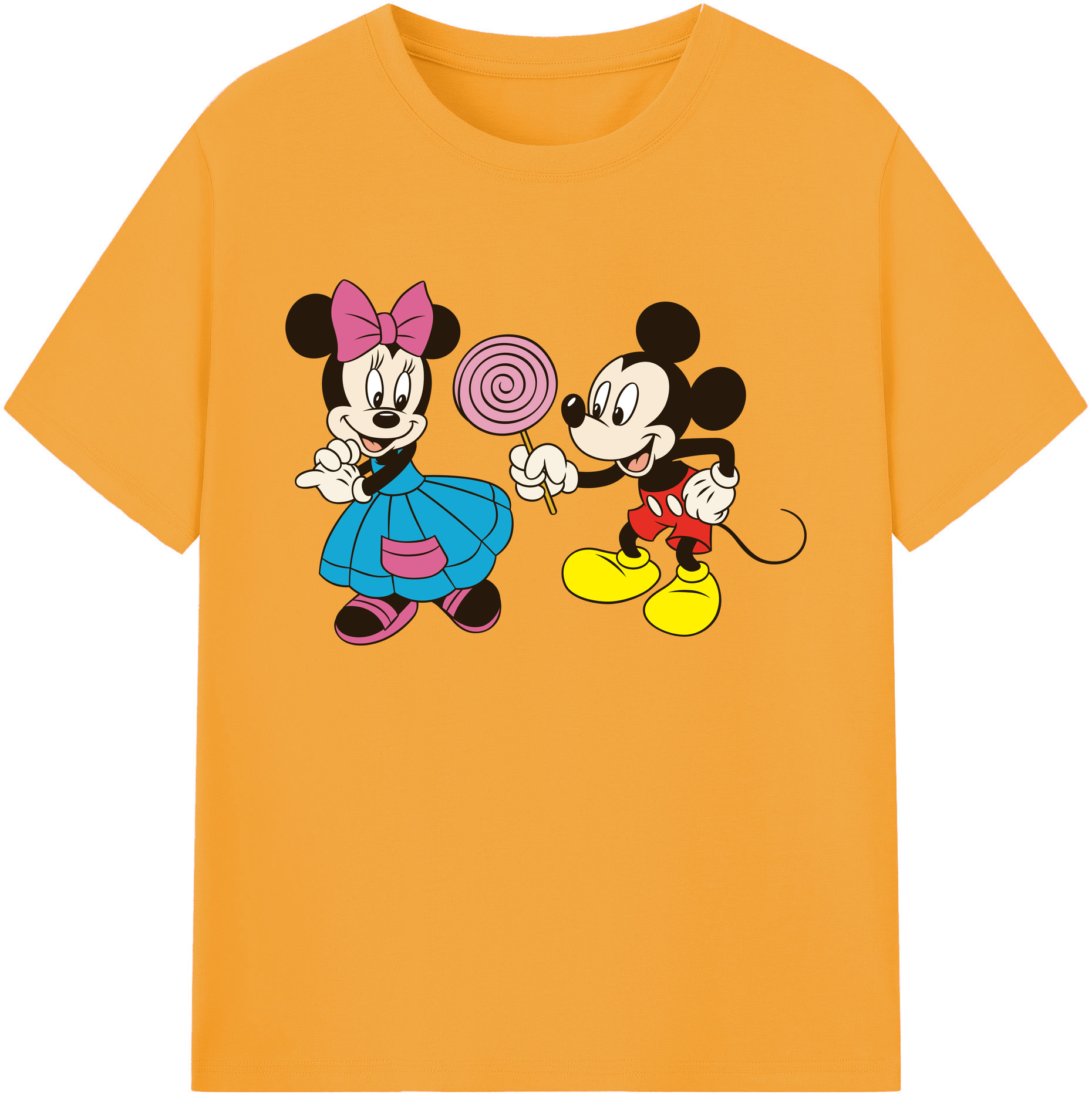 ミッキーマウス Mickey Mouse 綿100％ メンズ半袖Tシャツ｜肌触りやわらか＆通気性