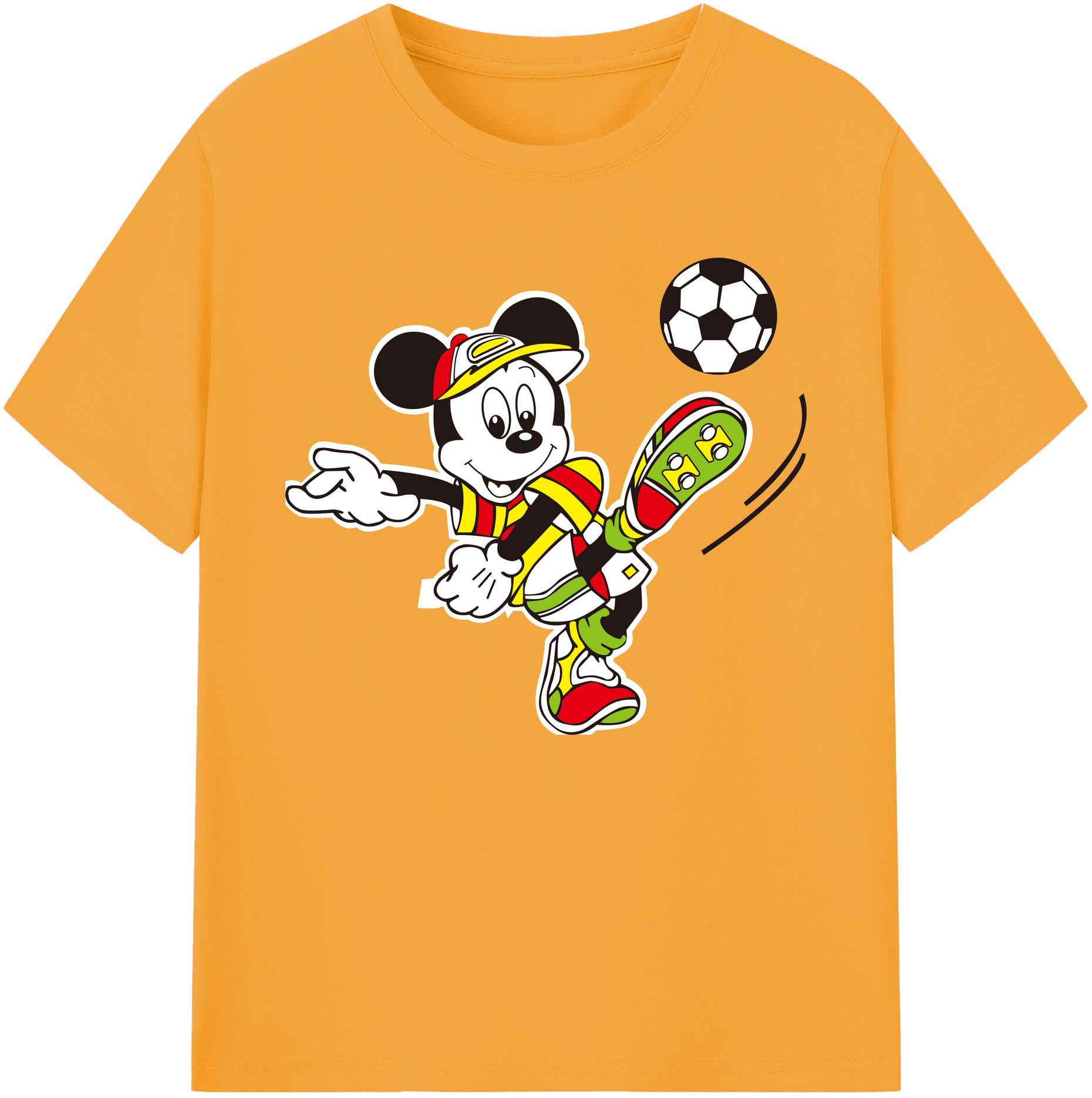 ミッキーマウス Mickey Mouse 綿100％ メンズ半袖Tシャツ｜肌触りやわらか＆通気性