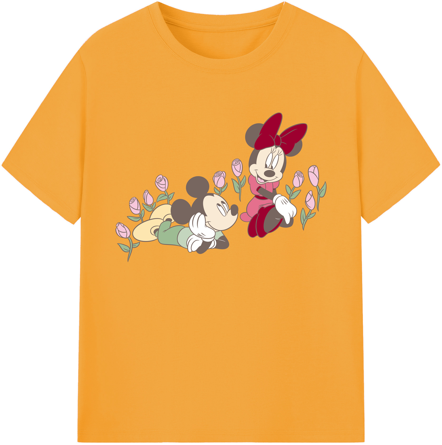ミッキーマウス Mickey Mouse 綿100％ メンズ半袖Tシャツ｜肌触りやわらか＆通気性