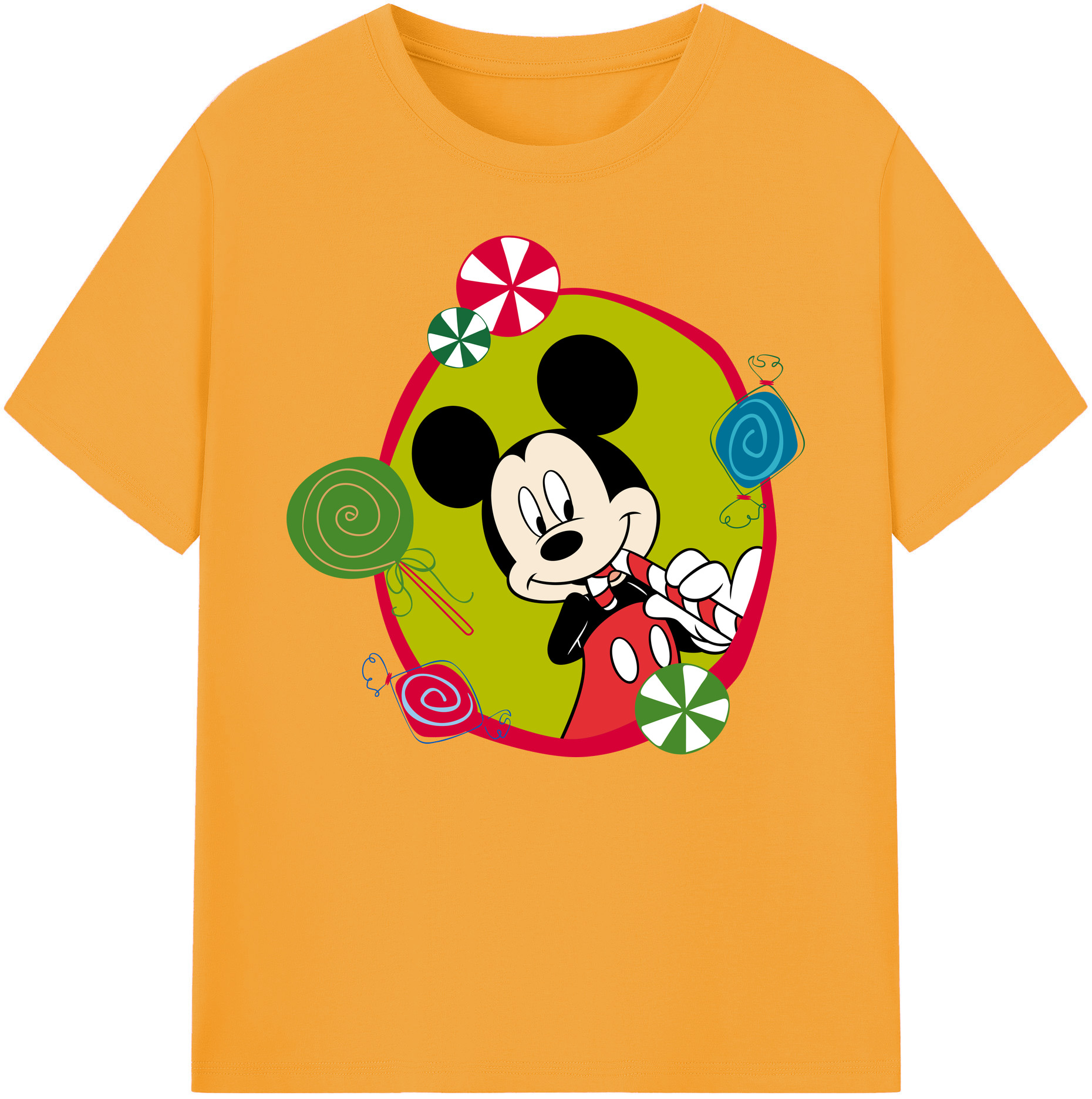 ミッキーマウス Mickey Mouse 綿100％ メンズ半袖Tシャツ｜肌触りやわらか＆通気性