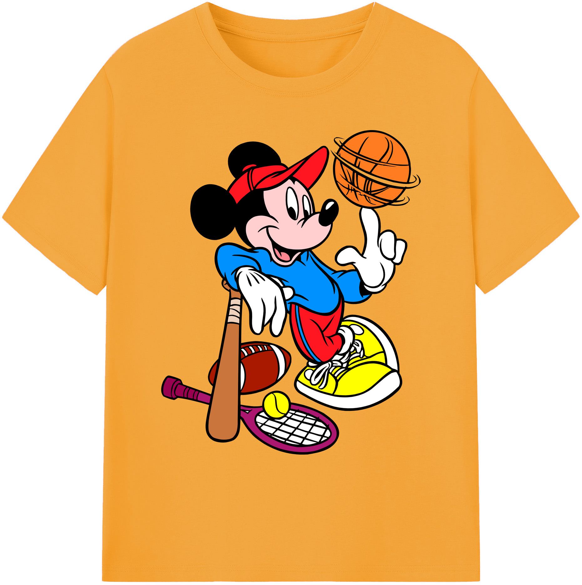 ミッキーマウス Mickey Mouse 綿100％ メンズ半袖Tシャツ｜肌触りやわらか＆通気性