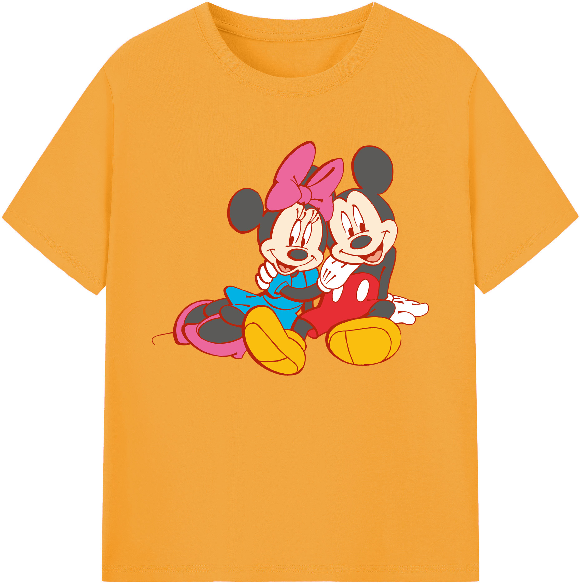 ミッキーマウス Mickey Mouse 綿100％ メンズ半袖Tシャツ｜肌触りやわらか＆通気性