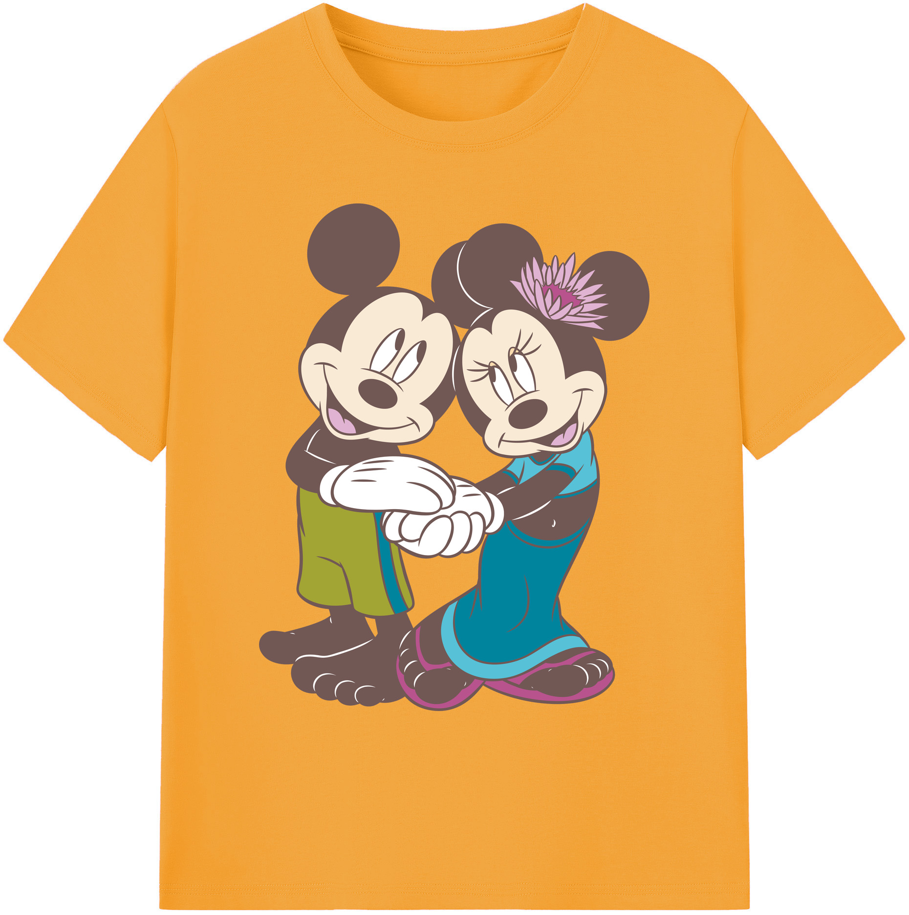 ミッキーマウス Mickey Mouse 綿100％ メンズ半袖Tシャツ｜肌触りやわらか＆通気性