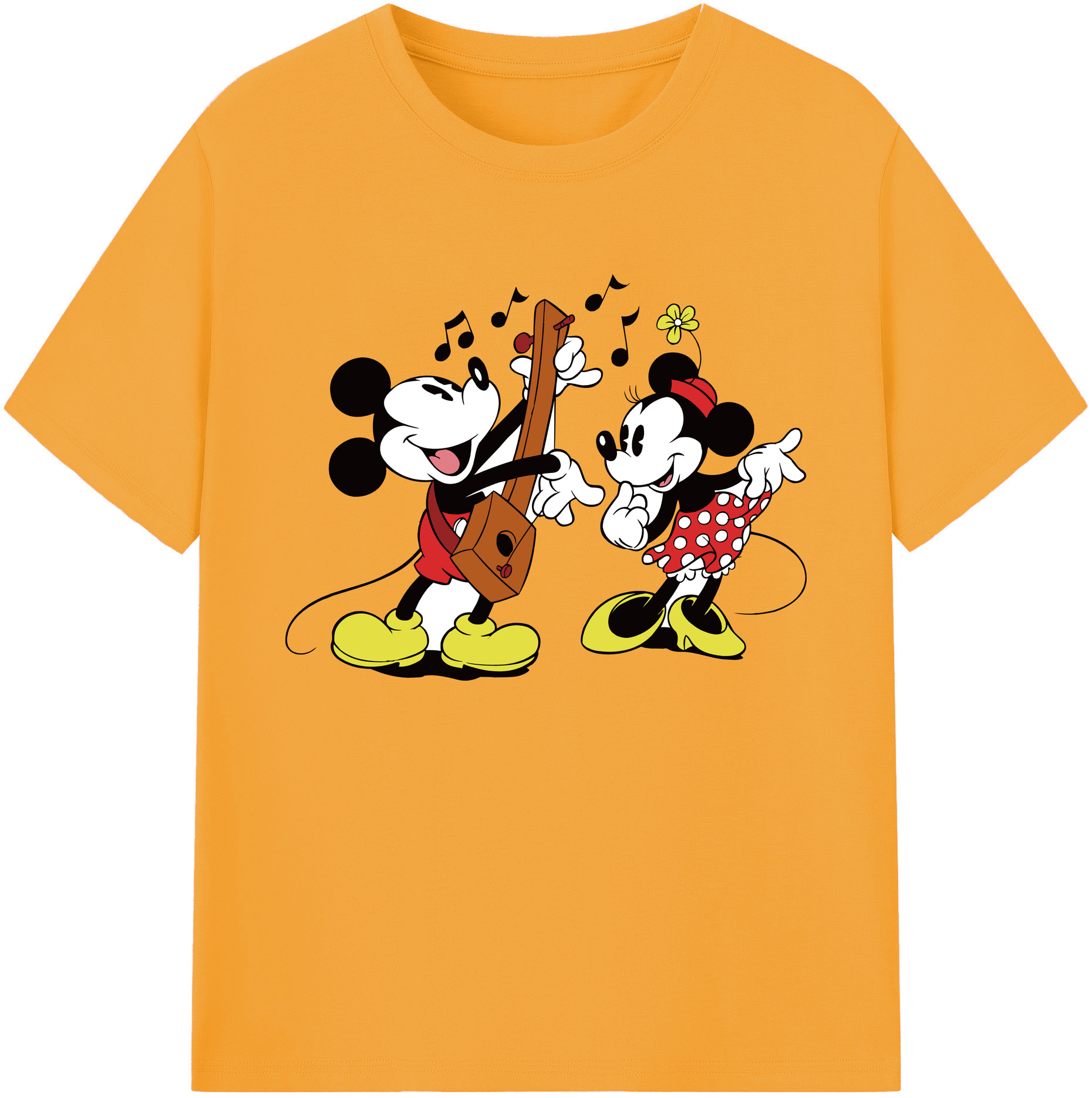 ミッキーマウス Mickey Mouse 綿100％ メンズ半袖Tシャツ｜肌触りやわらか＆通気性