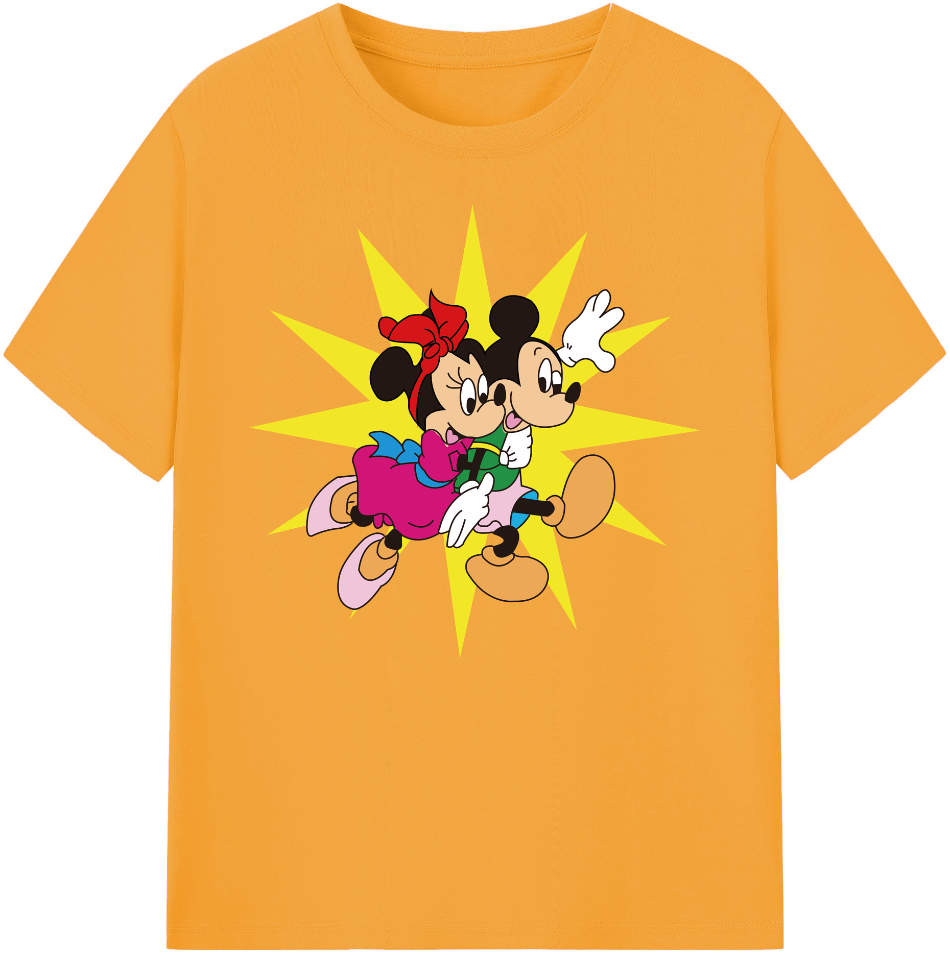 ミッキーマウス Mickey Mouse 綿100％ メンズ半袖Tシャツ｜肌触りやわらか＆通気性