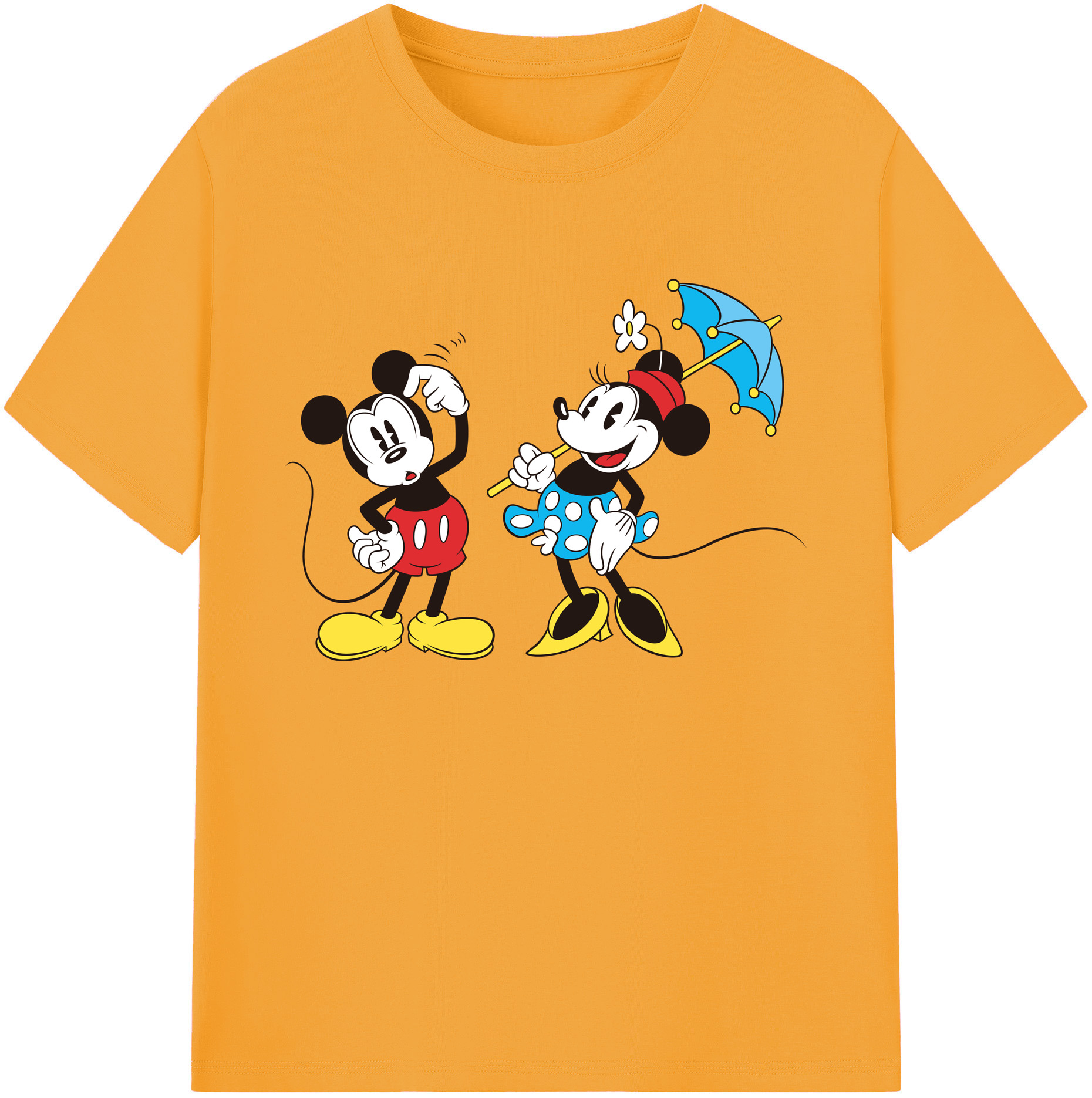 ミッキーマウス Mickey Mouse 綿100％ メンズ半袖Tシャツ｜肌触りやわらか＆通気性