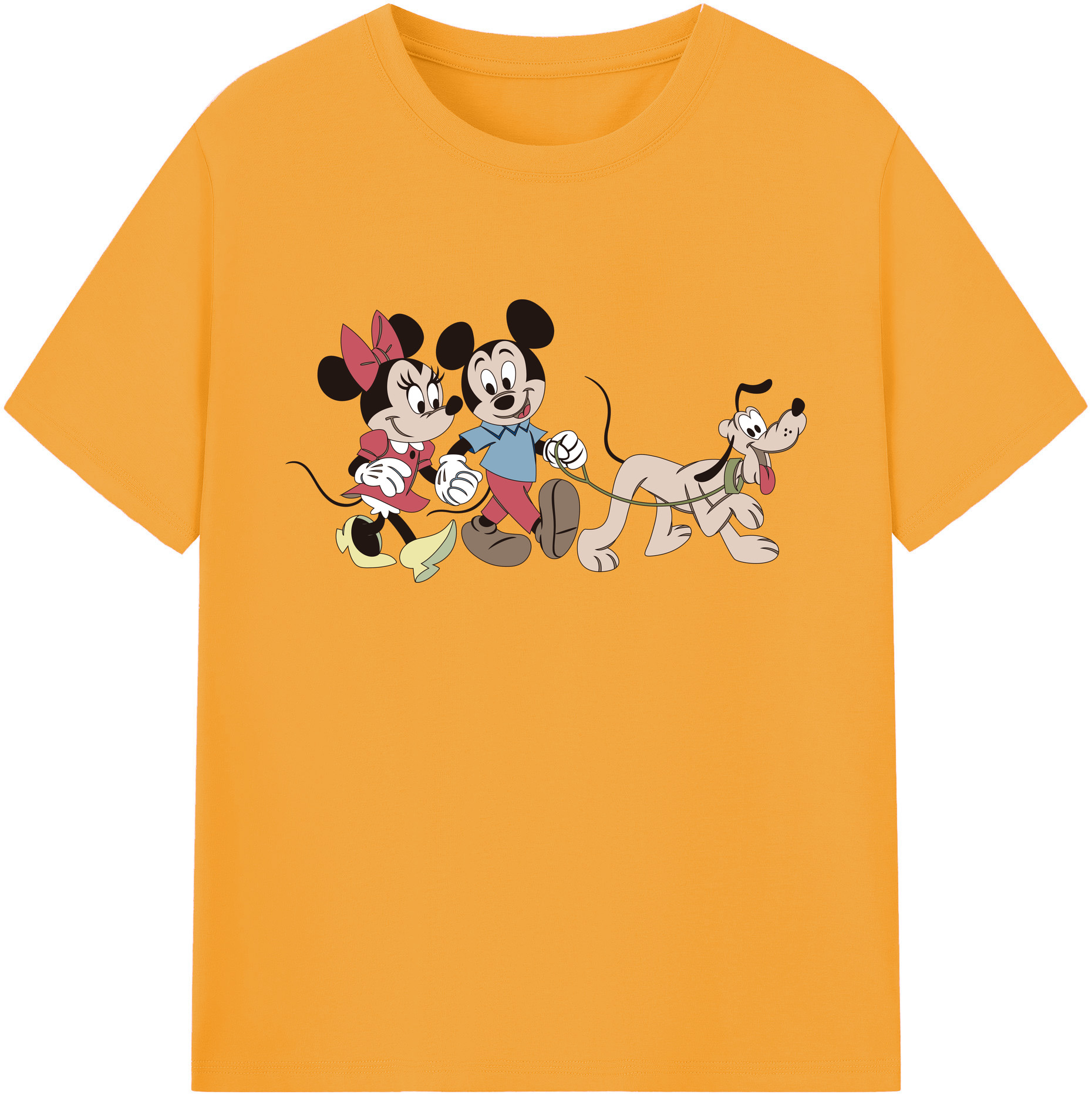 ミッキーマウス Mickey Mouse 綿100％ メンズ半袖Tシャツ｜肌触りやわらか＆通気性