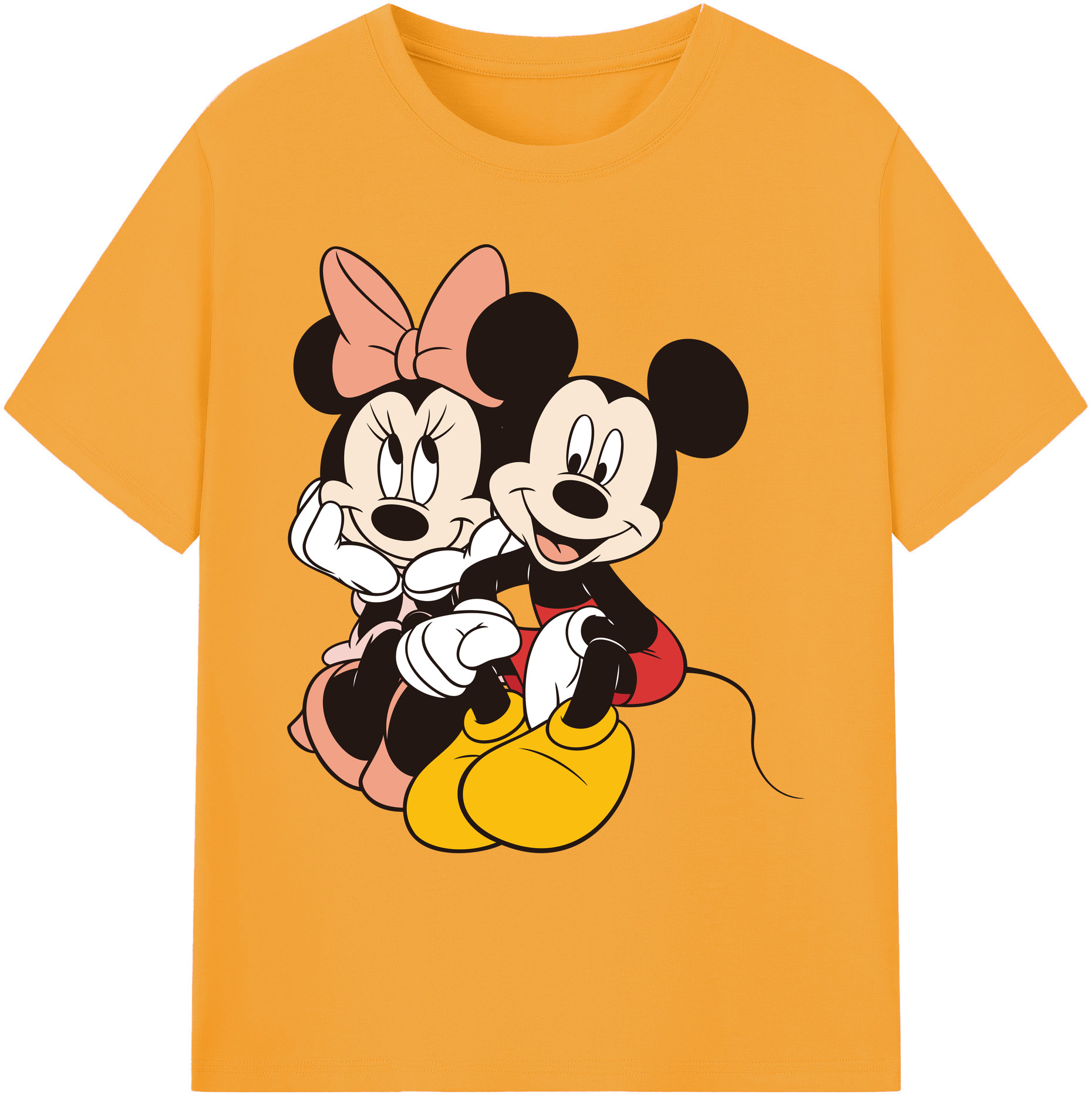 ミッキーマウス Mickey Mouse 綿100％ メンズ半袖Tシャツ｜肌触りやわらか＆通気性