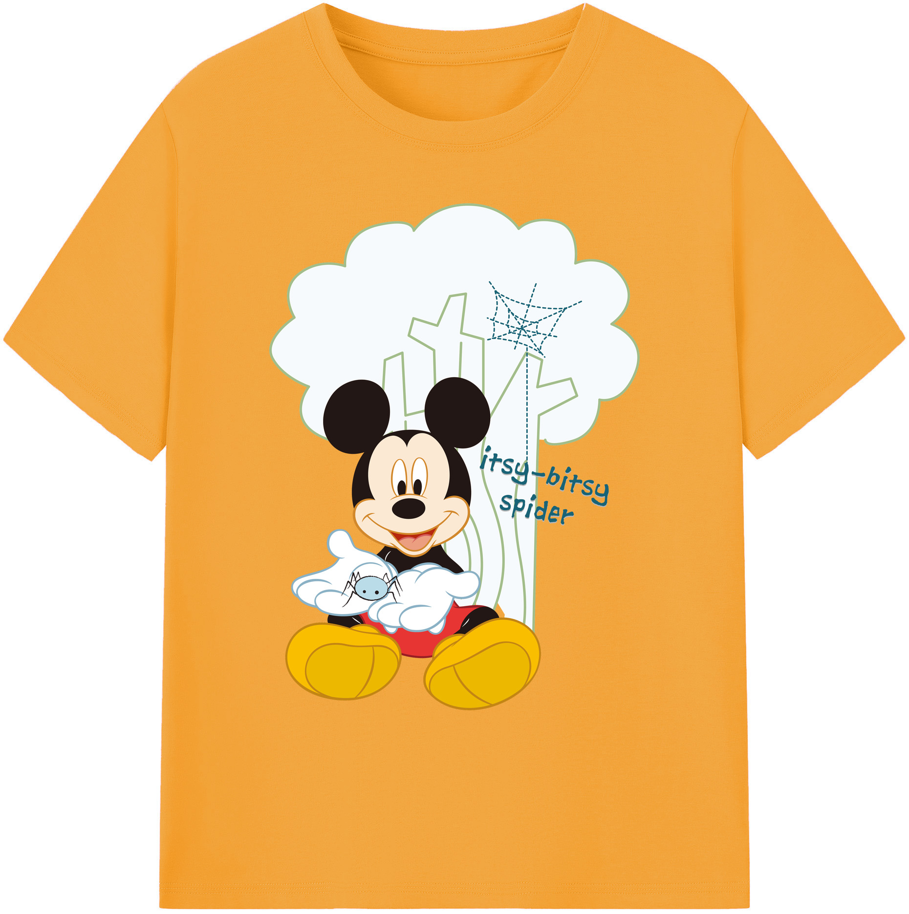 ミッキーマウス Mickey Mouse 綿100％ メンズ半袖Tシャツ｜肌触りやわらか＆通気性
