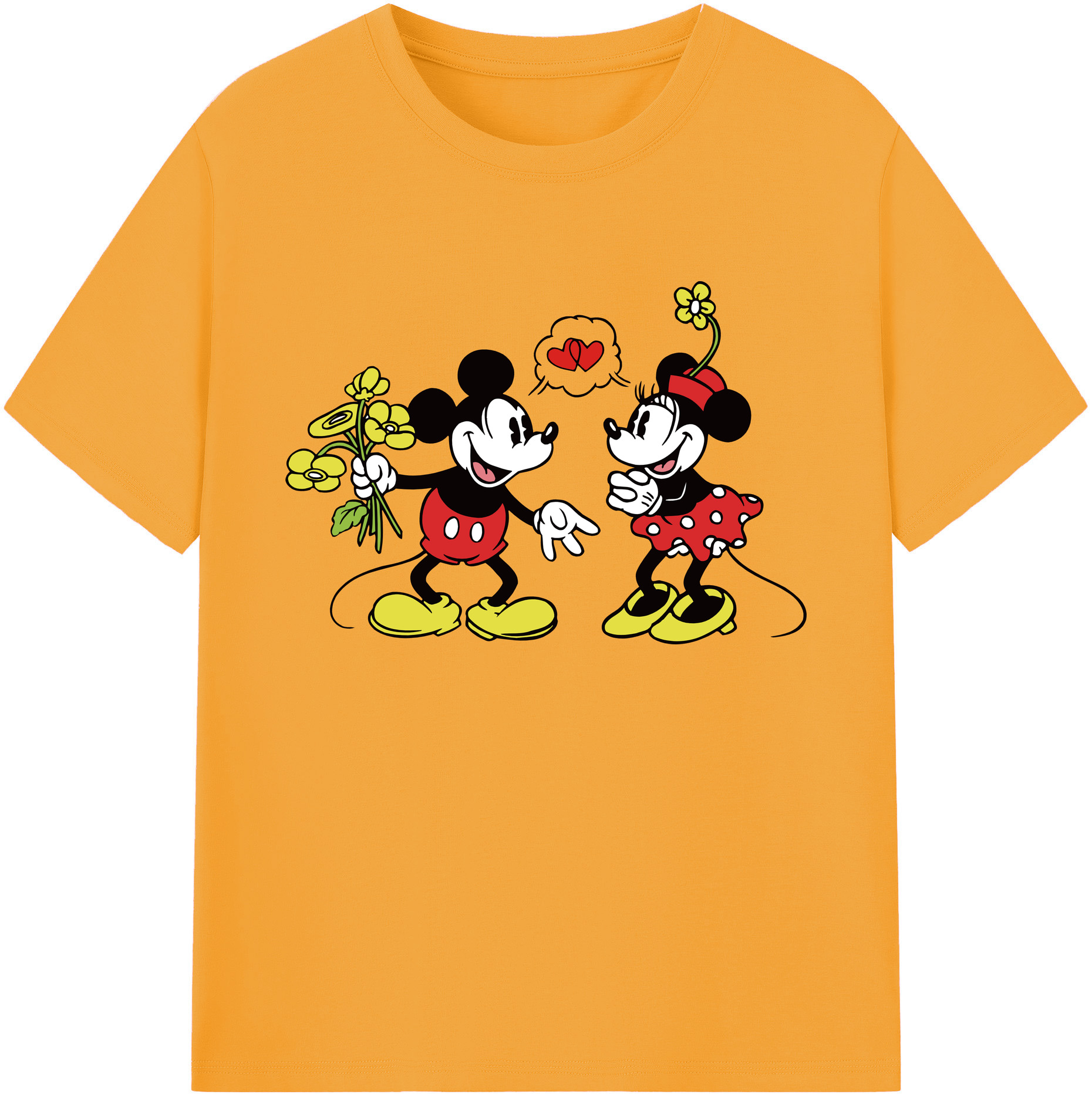 ミッキーマウス Mickey Mouse 綿100％ メンズ半袖Tシャツ｜肌触りやわらか＆通気性