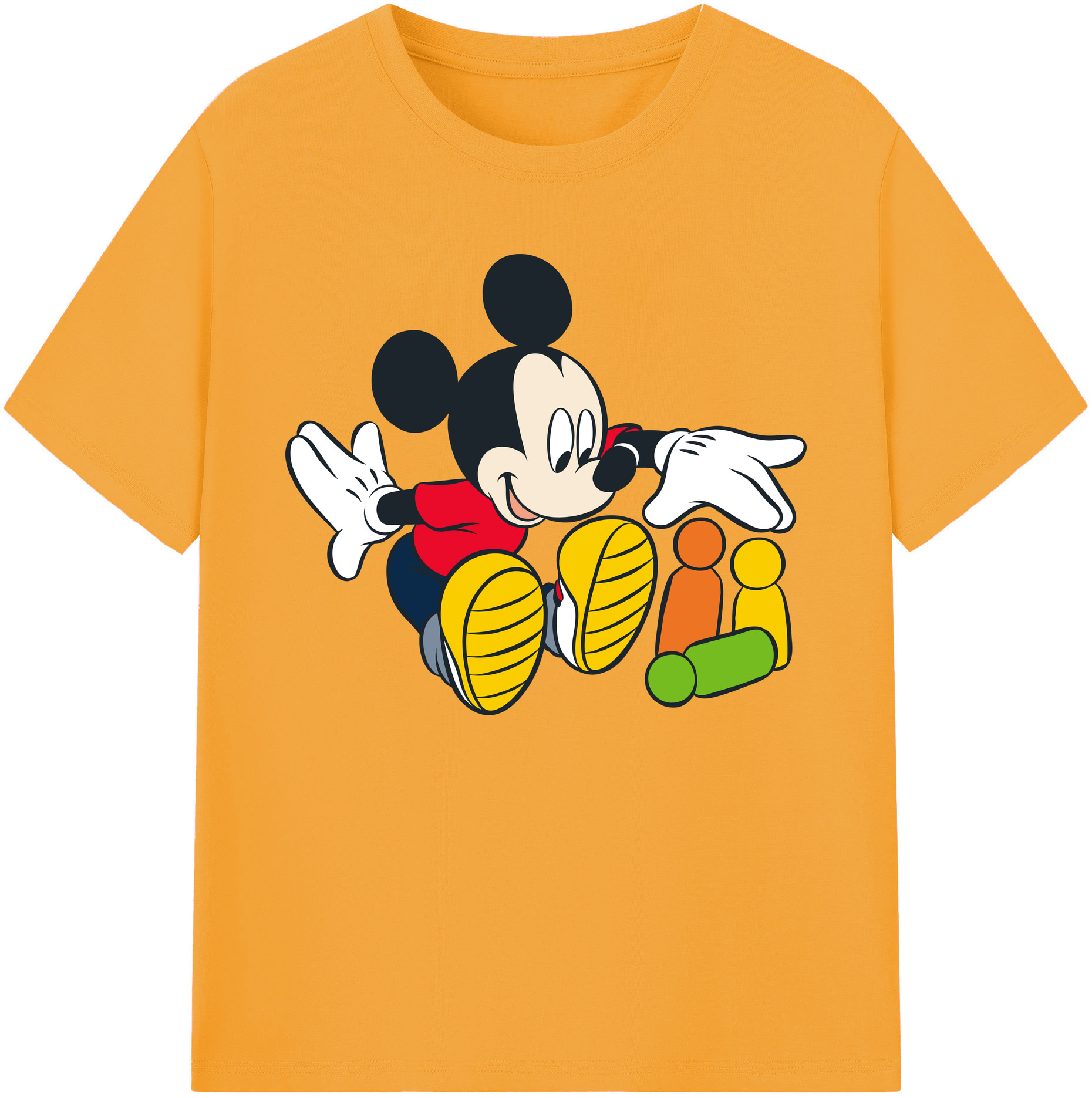 ミッキーマウス Mickey Mouse 綿100％ メンズ半袖Tシャツ｜肌触りやわらか＆通気性