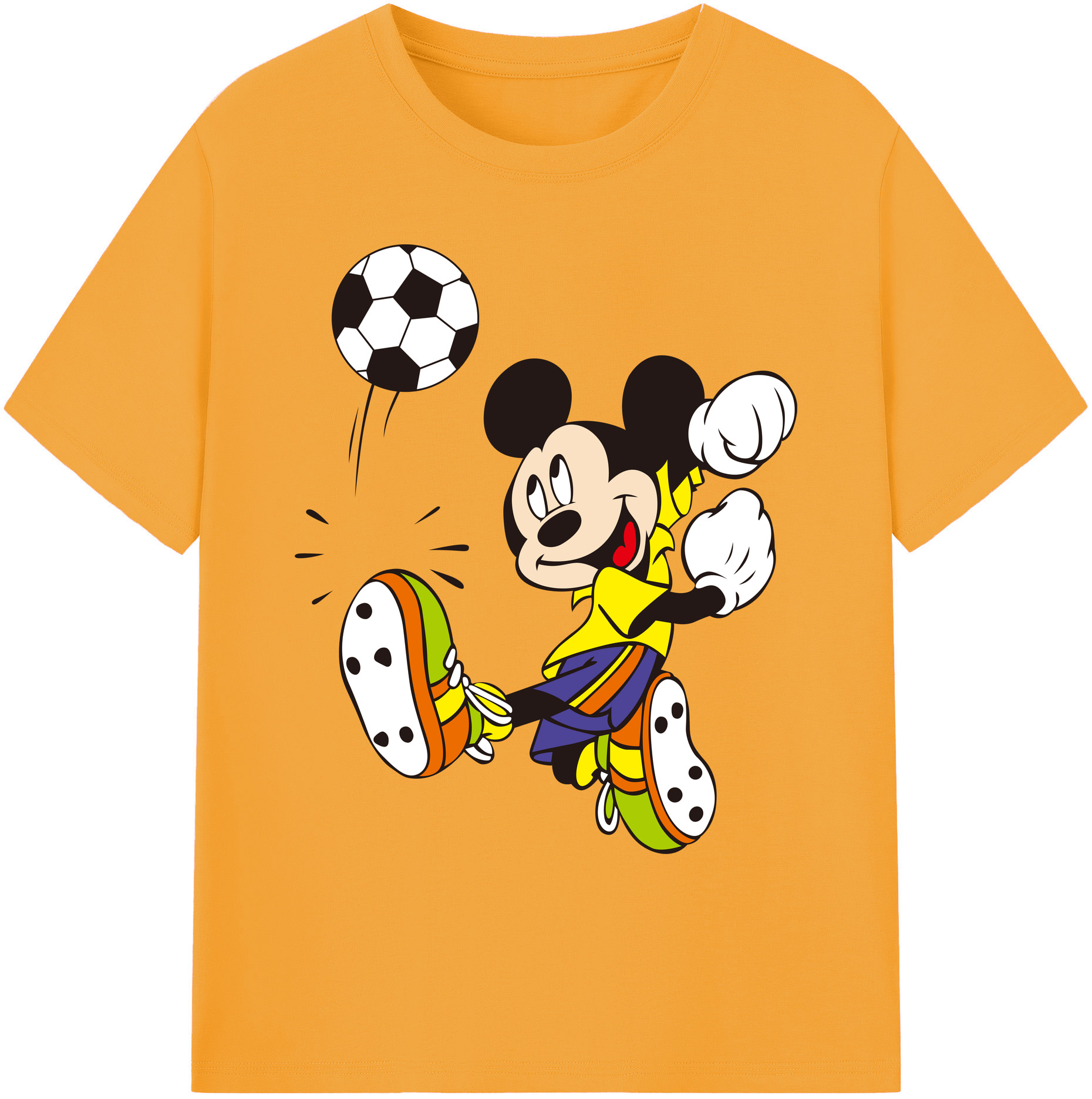 ミッキーマウス Mickey Mouse 綿100％ メンズ半袖Tシャツ｜肌触りやわらか＆通気性