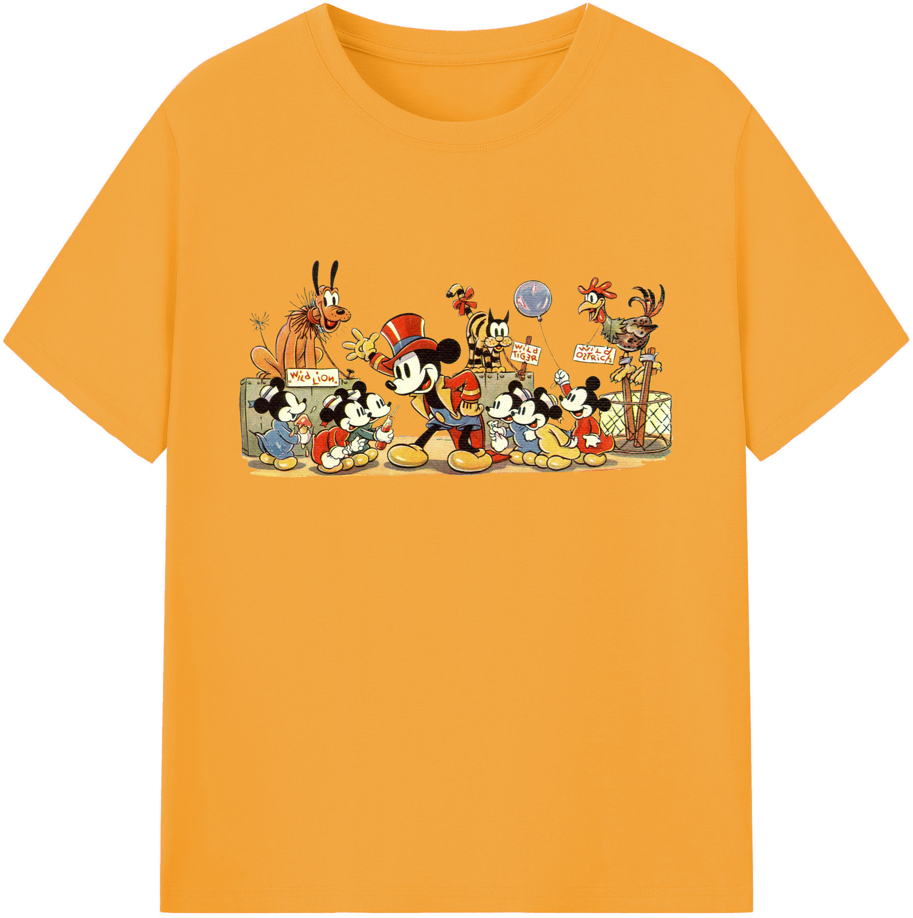 ミッキーマウス Mickey Mouse 綿100％ メンズ半袖Tシャツ｜肌触りやわらか＆通気性