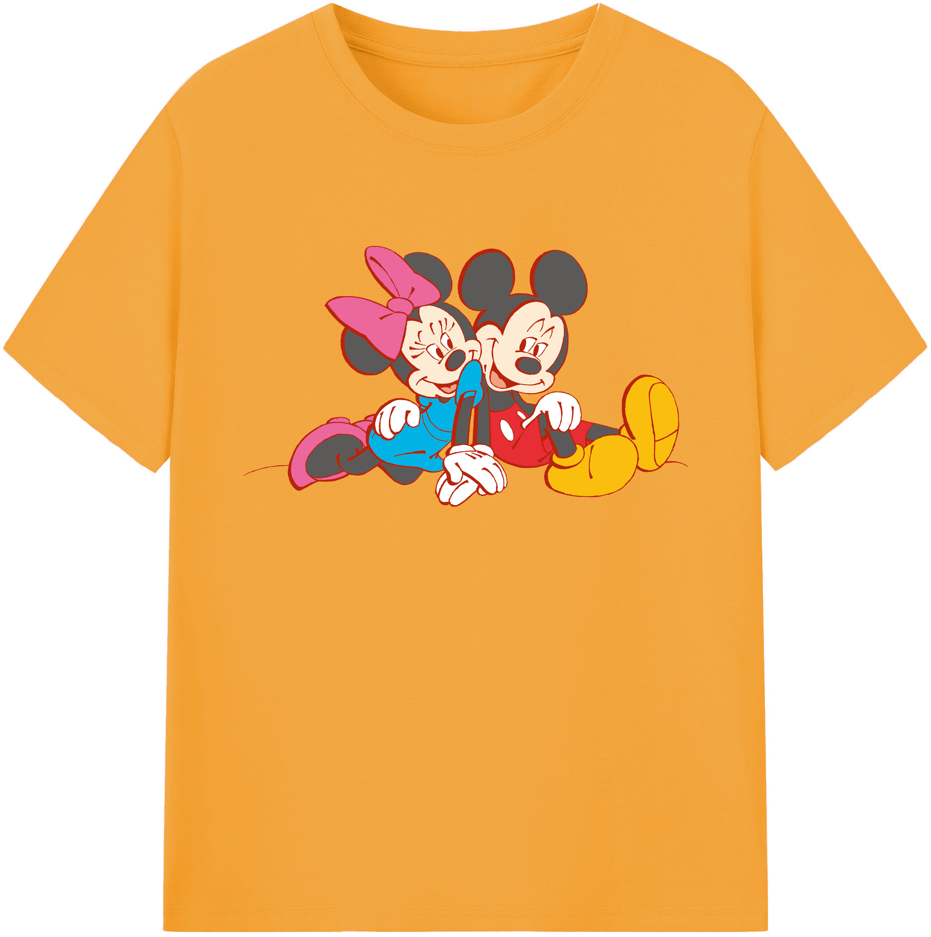 ミッキーマウス Mickey Mouse 綿100％ メンズ半袖Tシャツ｜肌触りやわらか＆通気性