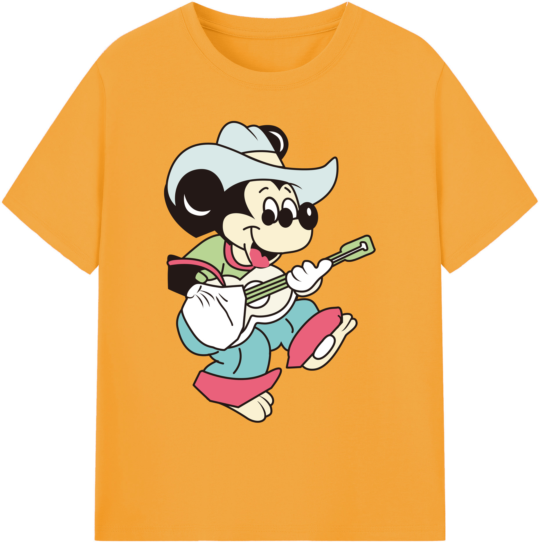 ミッキーマウス Mickey Mouse 綿100％ メンズ半袖Tシャツ｜肌触りやわらか＆通気性