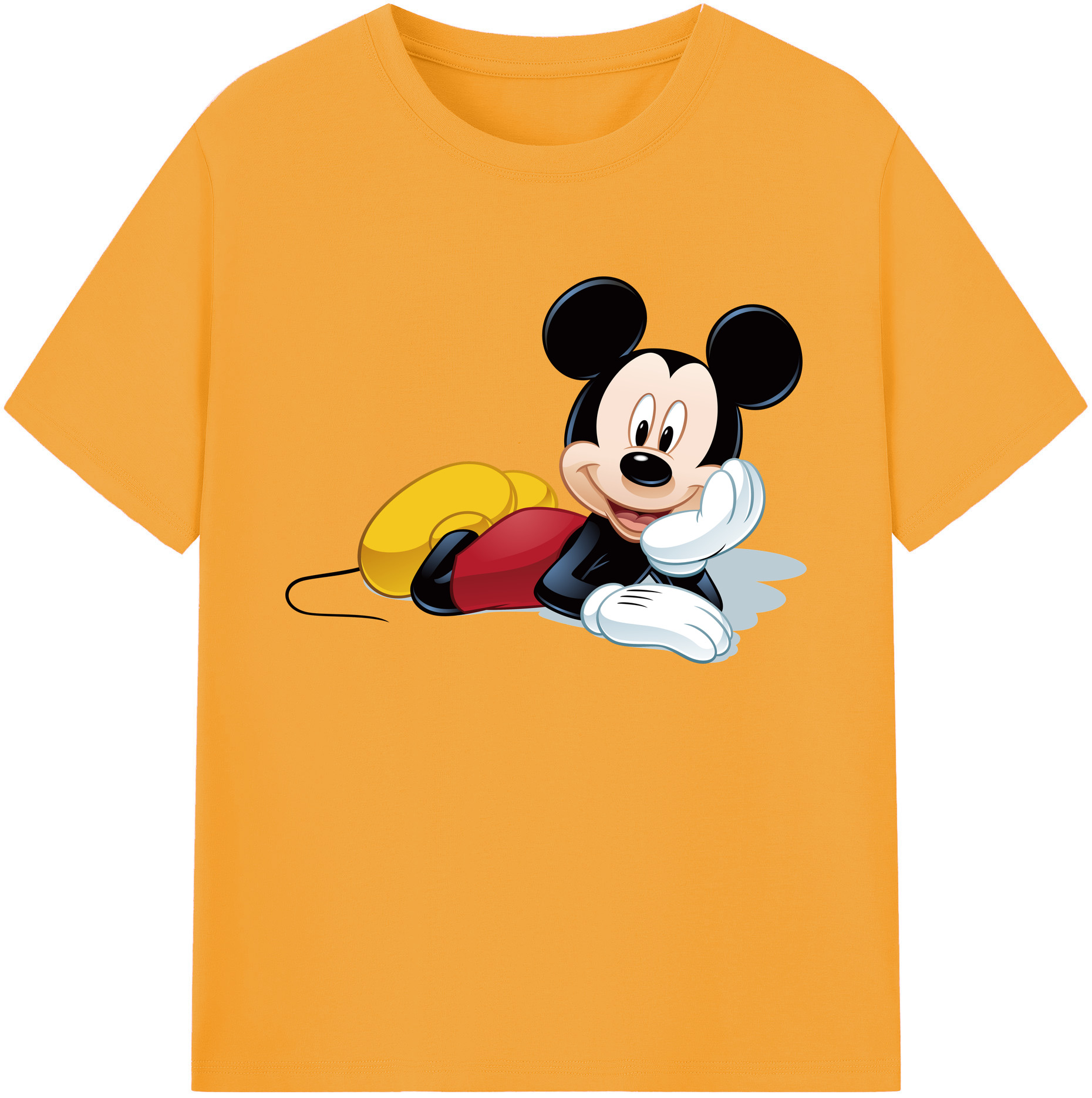 ミッキーマウス Mickey Mouse 綿100％ メンズ半袖Tシャツ｜肌触りやわらか＆通気性