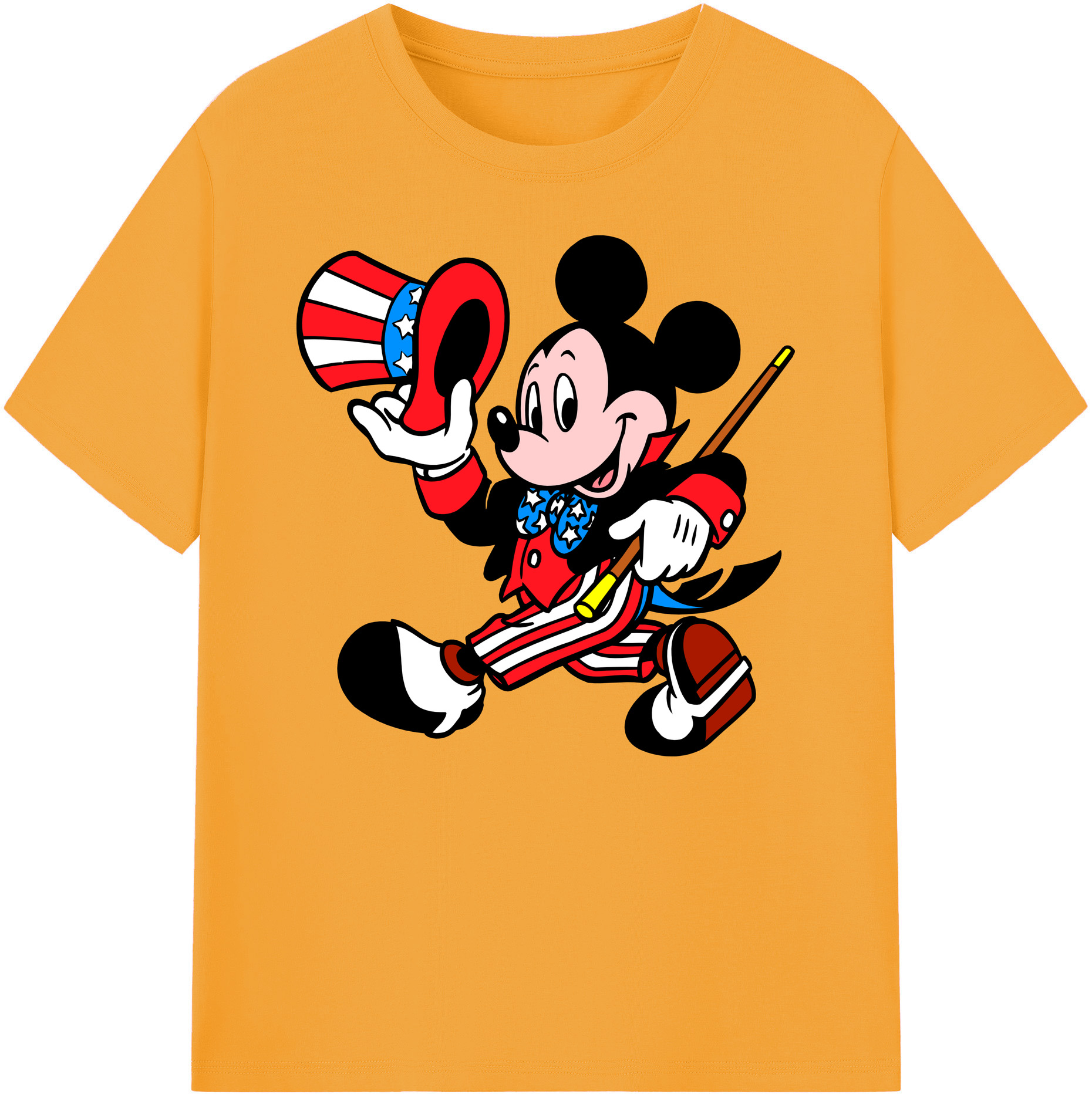 ミッキーマウス Mickey Mouse 綿100％ メンズ半袖Tシャツ｜肌触りやわらか＆通気性