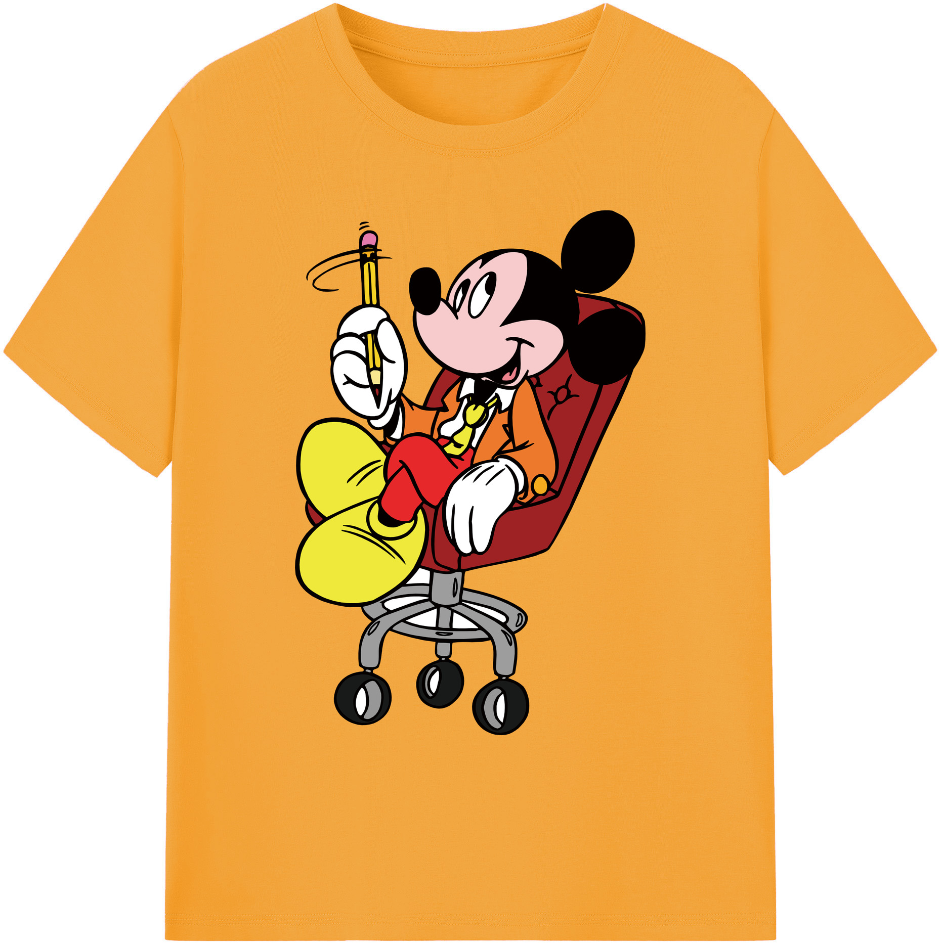 ミッキーマウス Mickey Mouse 綿100％ メンズ半袖Tシャツ｜肌触りやわらか＆通気性