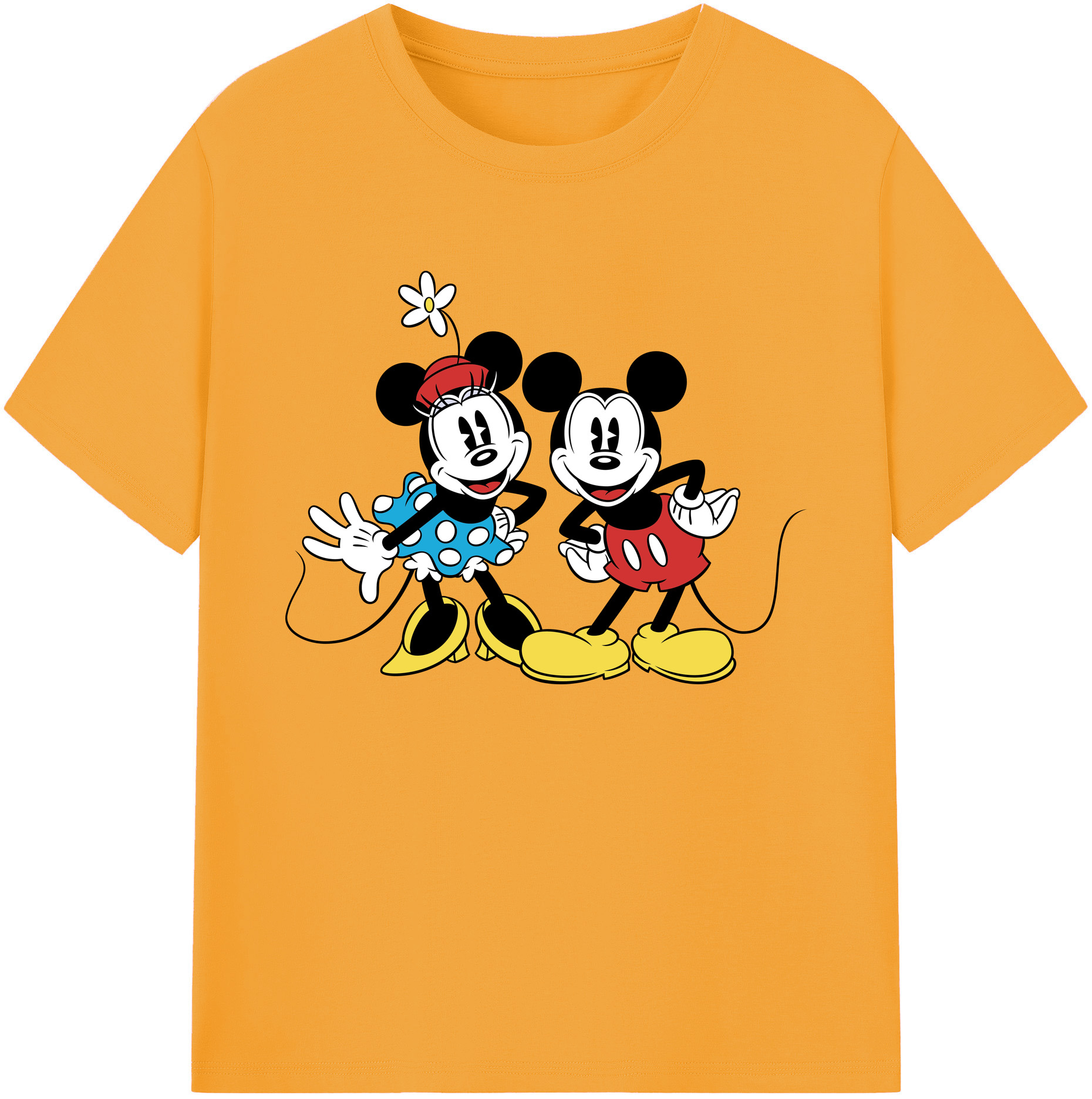 ミッキーマウス Mickey Mouse 綿100％ メンズ半袖Tシャツ｜肌触りやわらか＆通気性