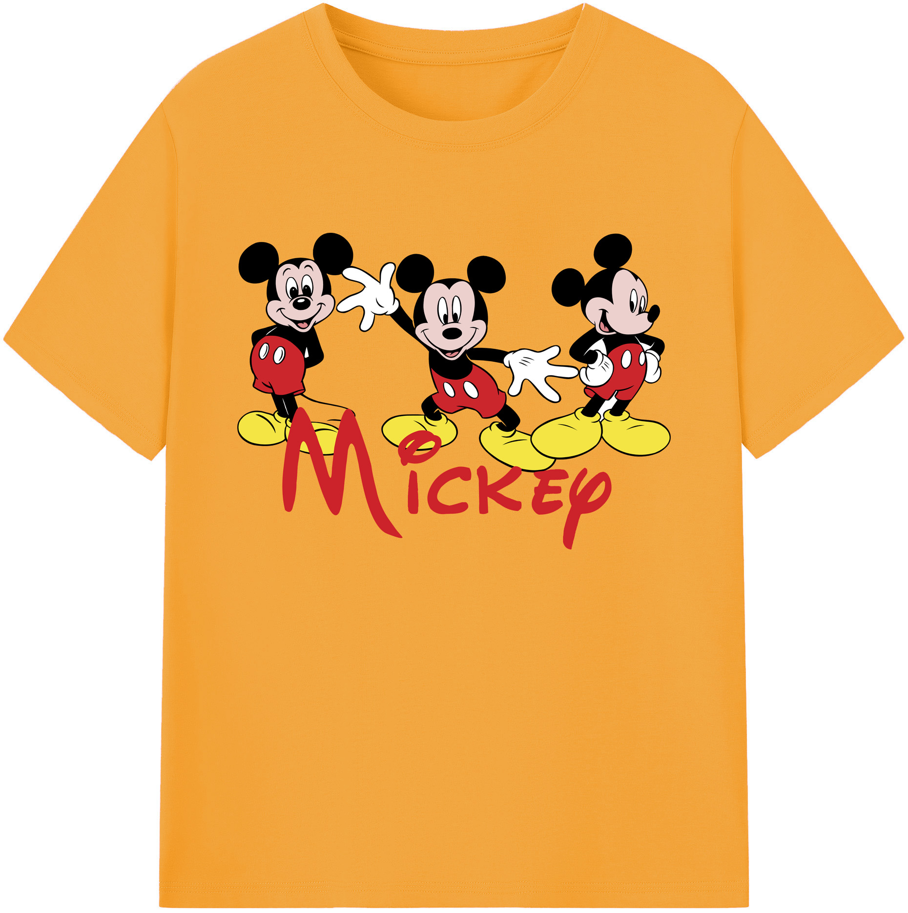 ミッキーマウス Mickey Mouse 綿100％ メンズ半袖Tシャツ｜肌触りやわらか＆通気性