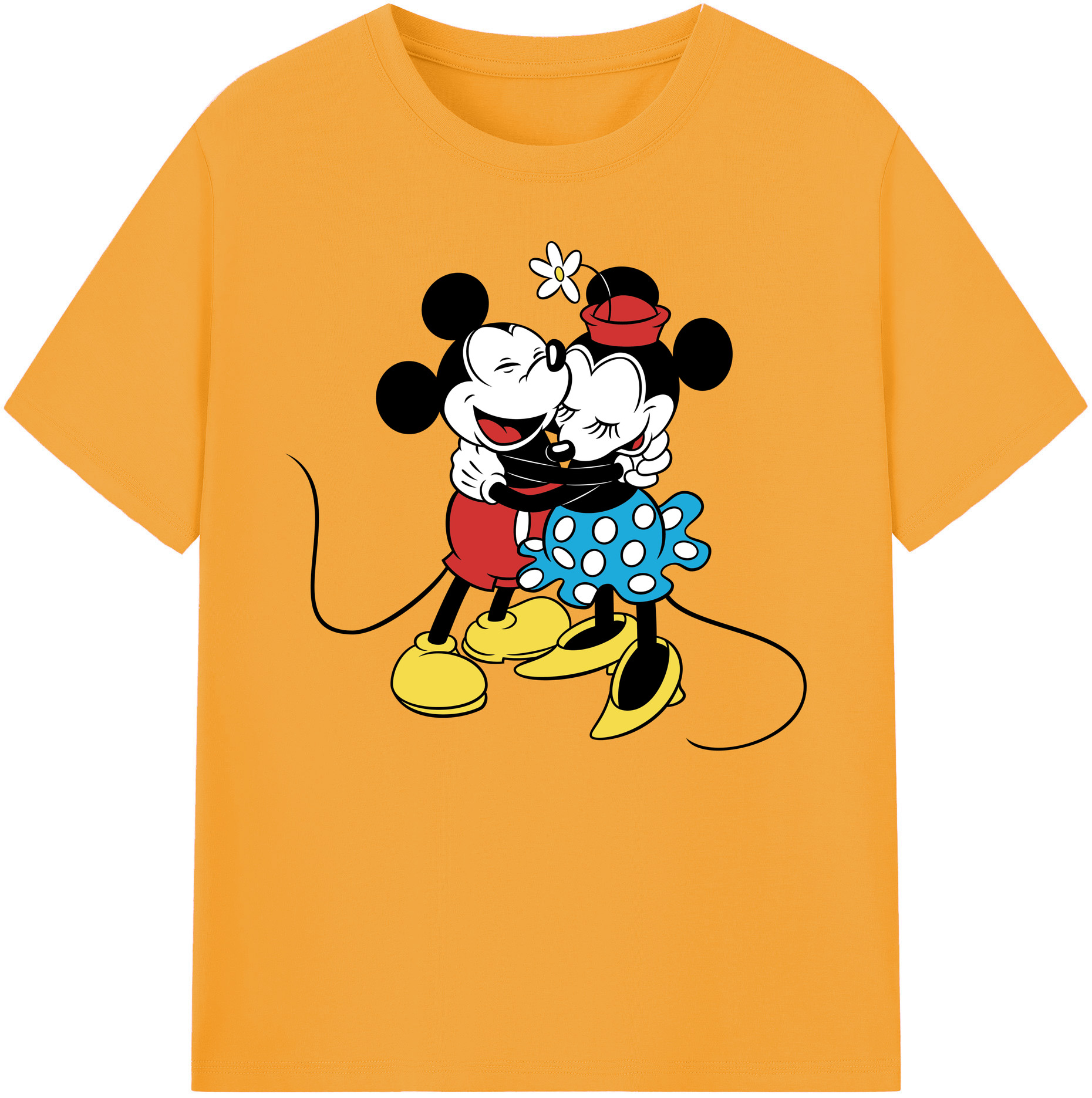 ミッキーマウス Mickey Mouse 綿100％ メンズ半袖Tシャツ｜肌触りやわらか＆通気性