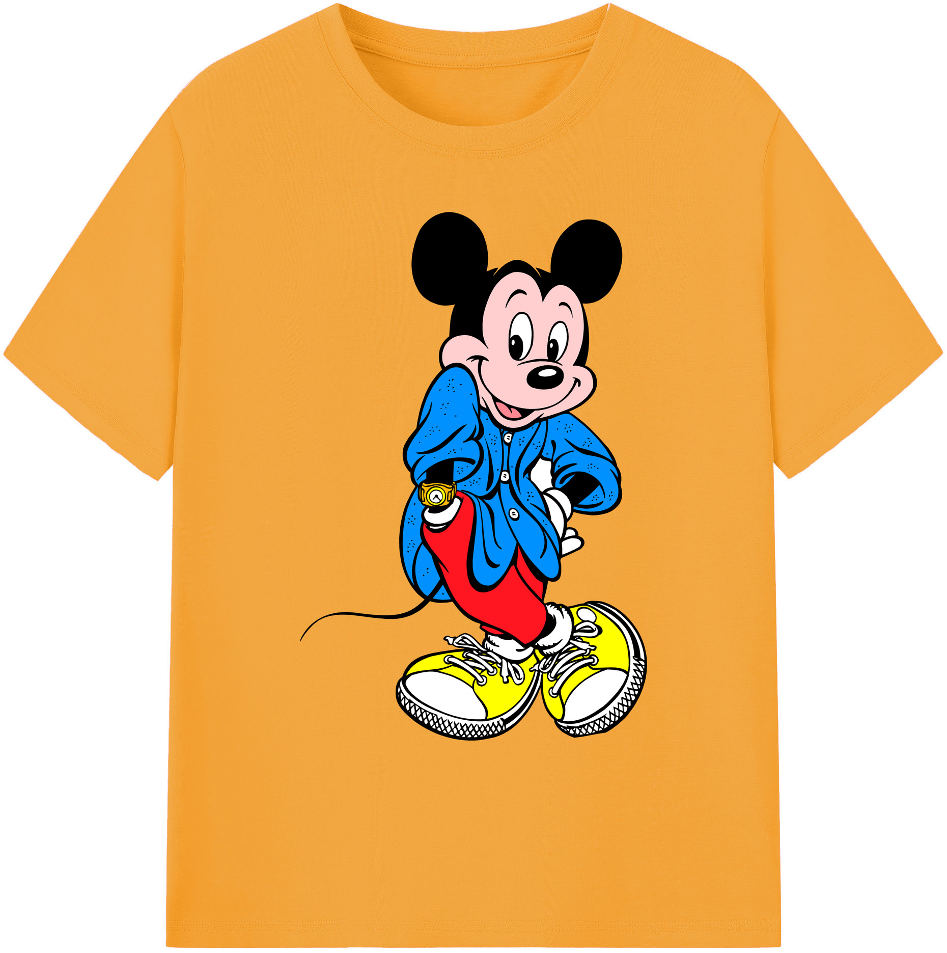 ミッキーマウス Mickey Mouse 綿100％ メンズ半袖Tシャツ｜肌触りやわらか＆通気性