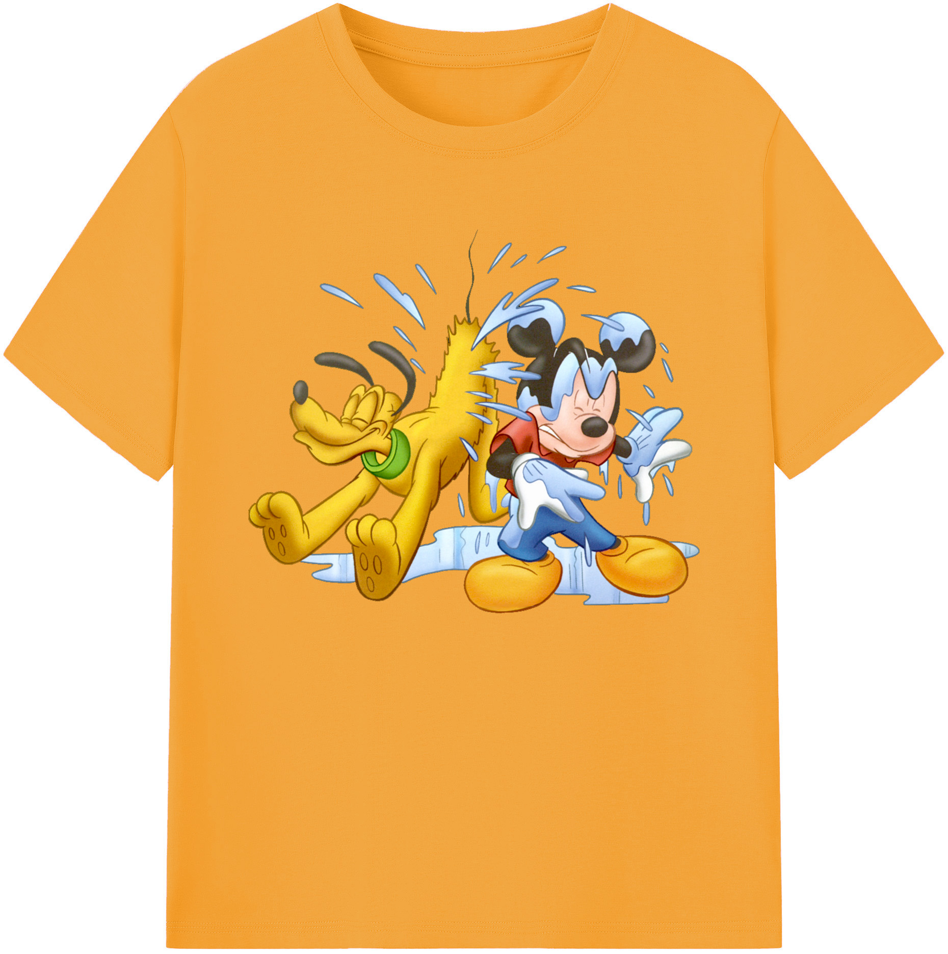 ミッキーマウス Mickey Mouse 綿100％ メンズ半袖Tシャツ｜肌触りやわらか＆通気性