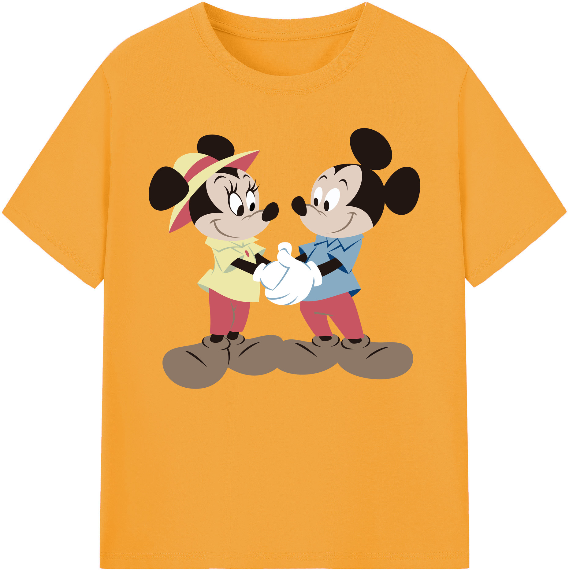 ミッキーマウス Mickey Mouse 綿100％ メンズ半袖Tシャツ｜肌触りやわらか＆通気性