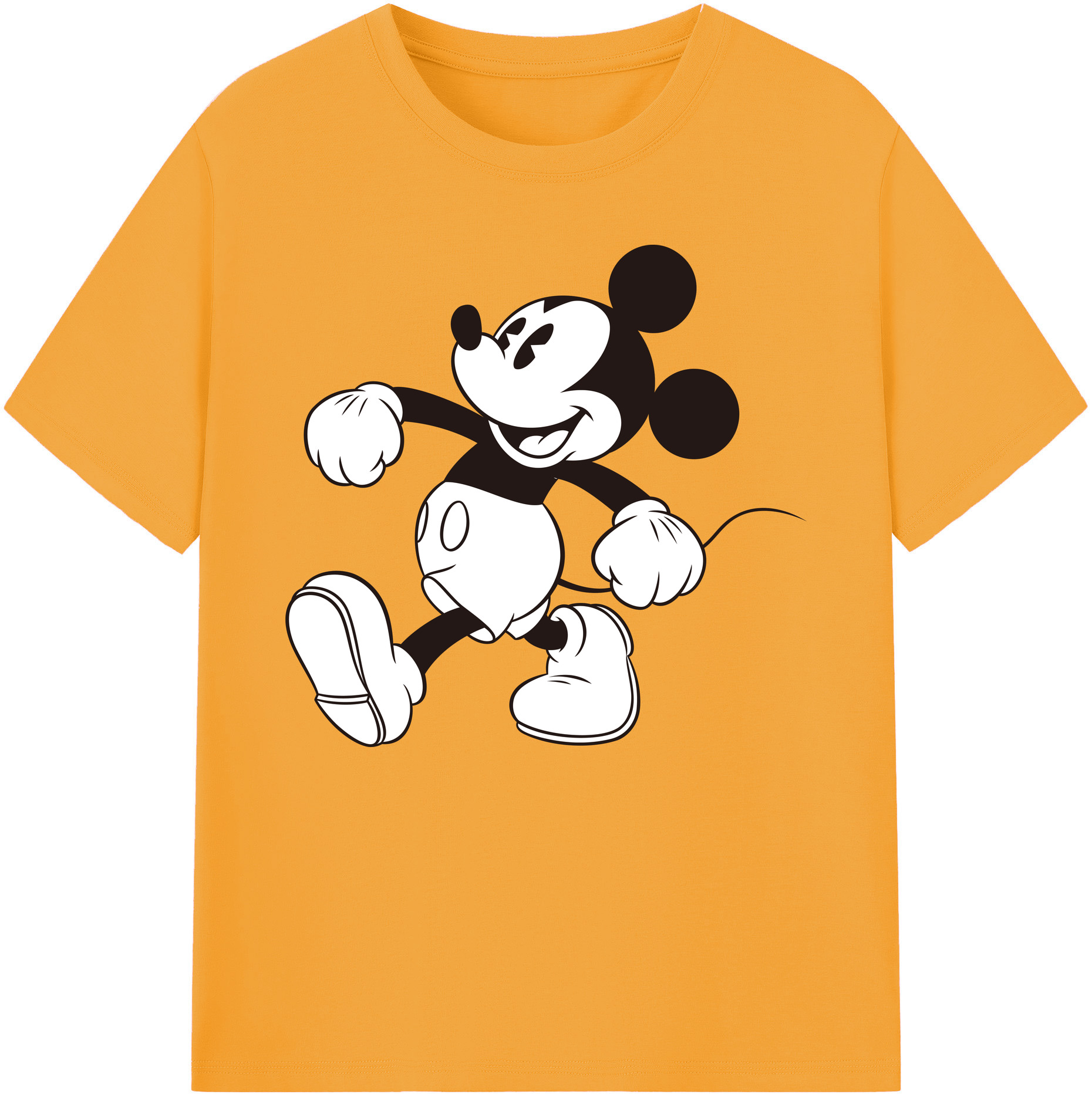 ミッキーマウス Mickey Mouse 綿100％ メンズ半袖Tシャツ｜肌触りやわらか＆通気性