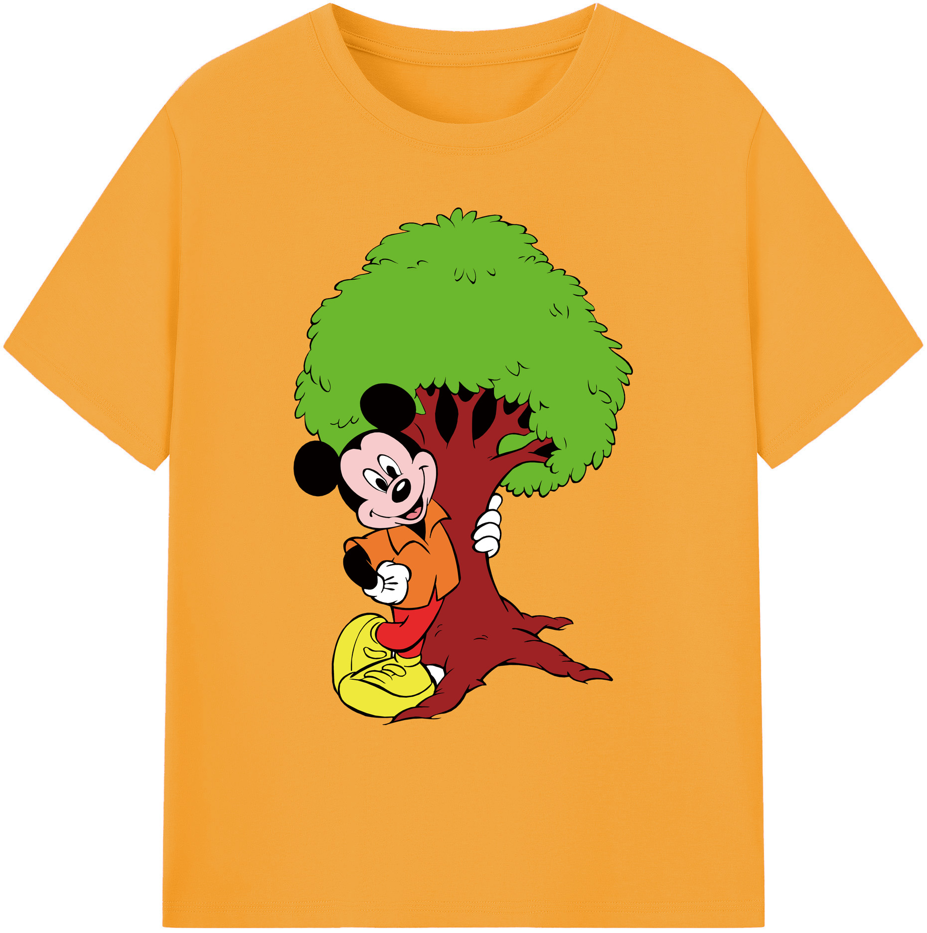 ミッキーマウス Mickey Mouse 綿100％ メンズ半袖Tシャツ｜肌触りやわらか＆通気性
