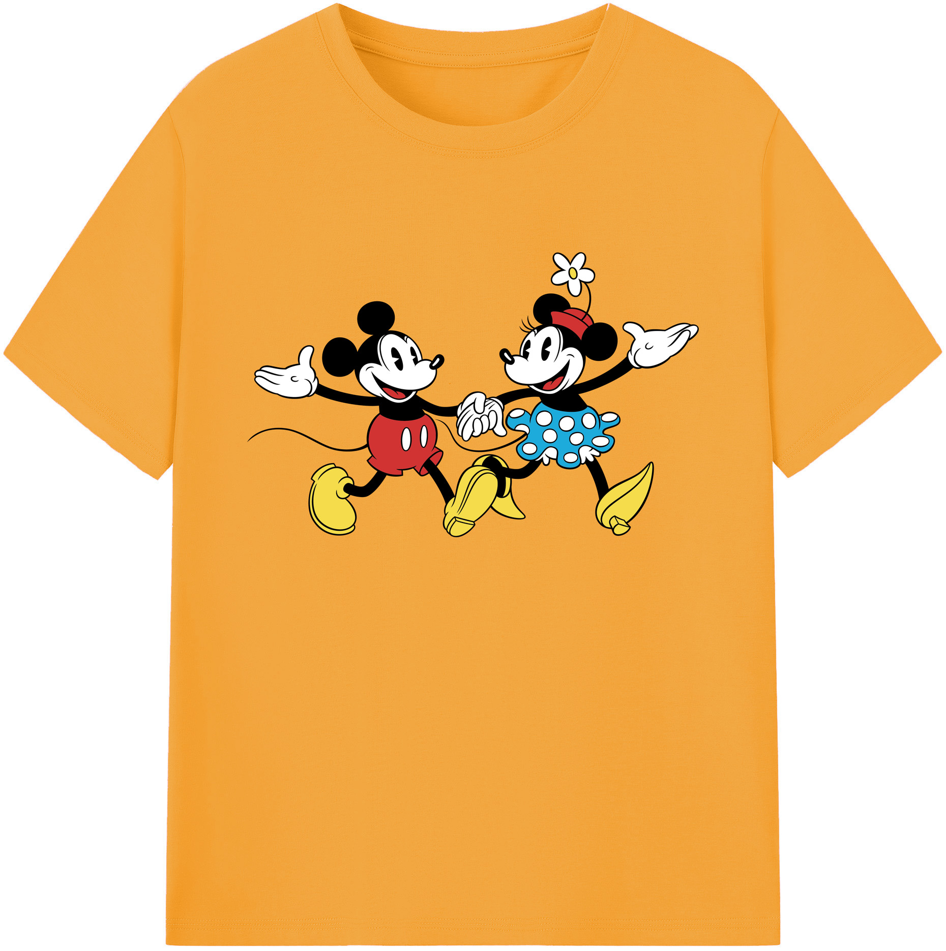 ミッキーマウス Mickey Mouse 綿100％ メンズ半袖Tシャツ｜肌触りやわらか＆通気性