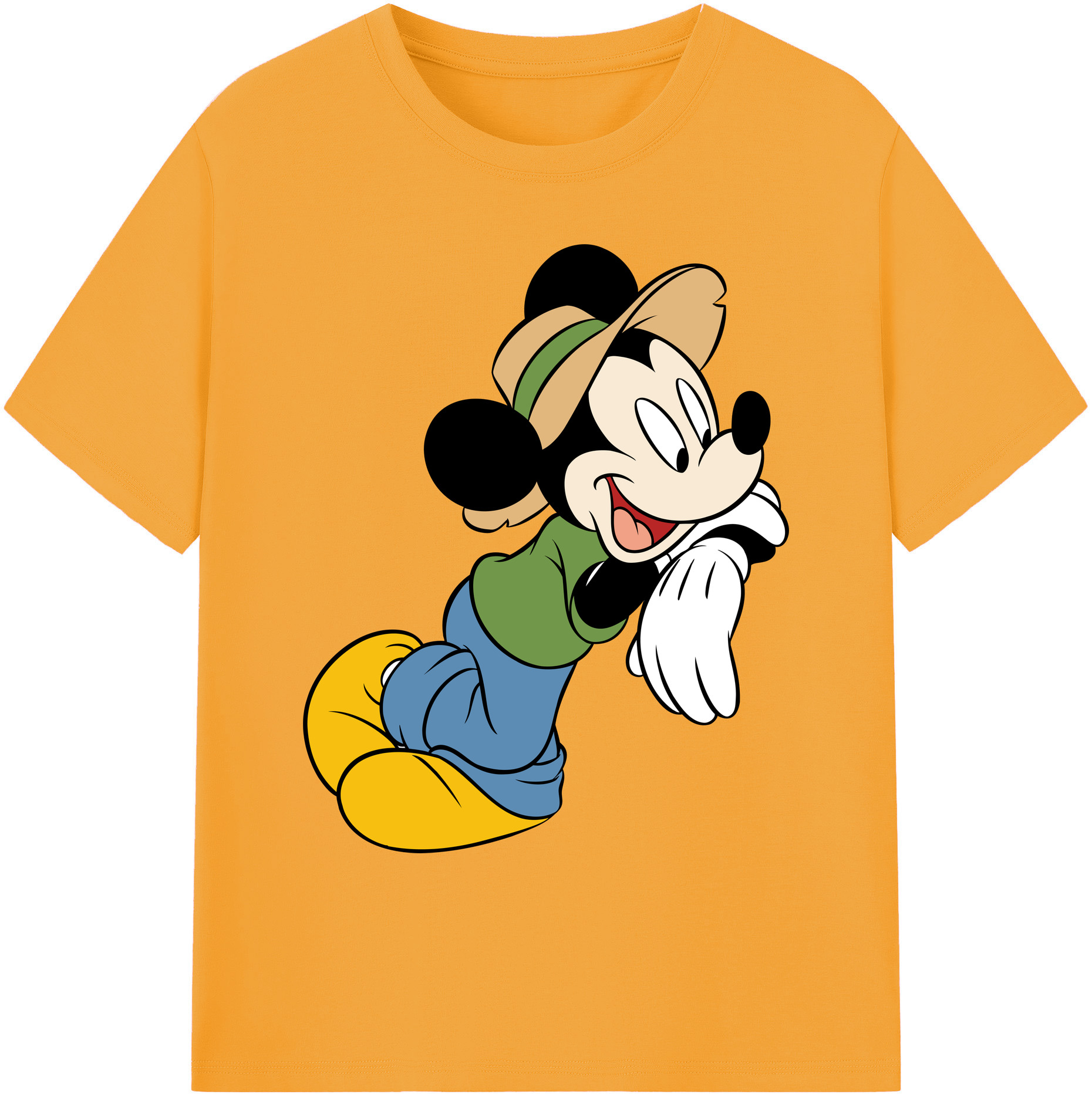 ミッキーマウス Mickey Mouse 綿100％ メンズ半袖Tシャツ｜肌触りやわらか＆通気性