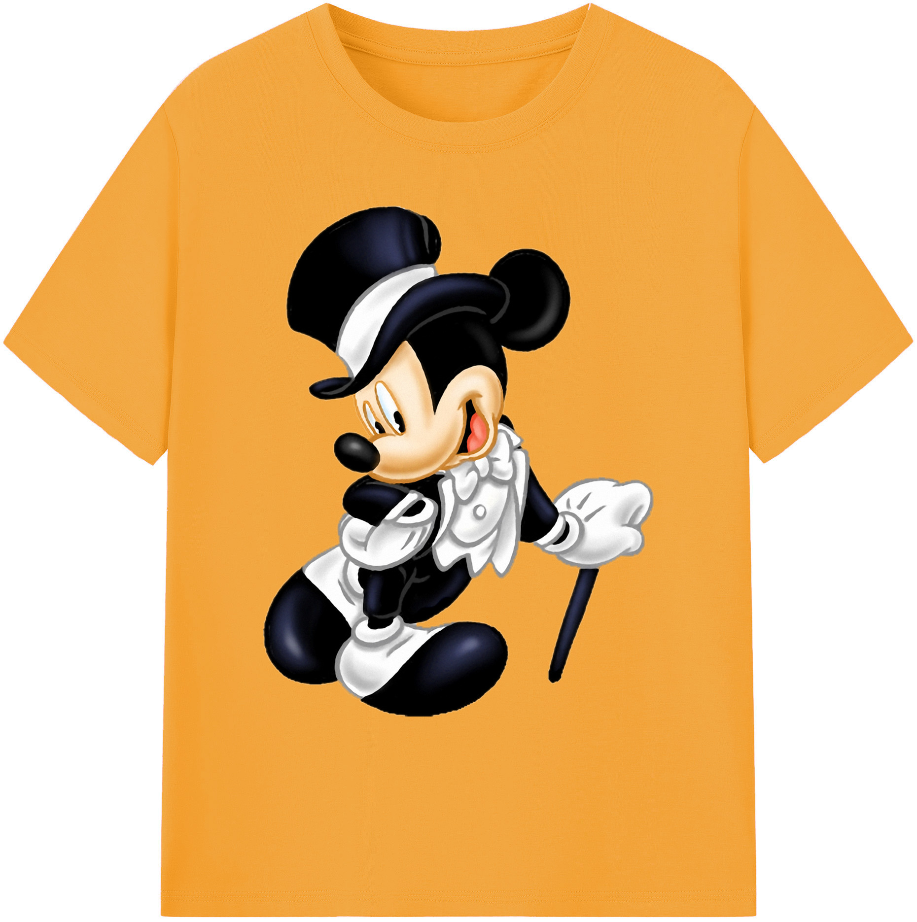 ミッキーマウス Mickey Mouse 綿100％ メンズ半袖Tシャツ｜肌触りやわらか＆通気性