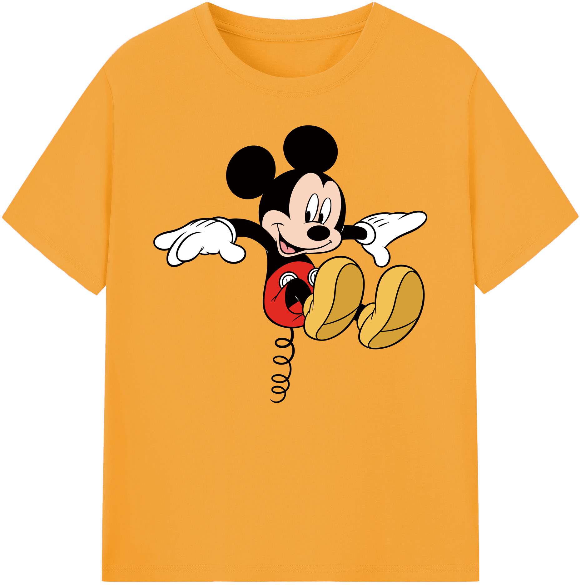 ミッキーマウス Mickey Mouse 綿100％ メンズ半袖Tシャツ｜肌触りやわらか＆通気性