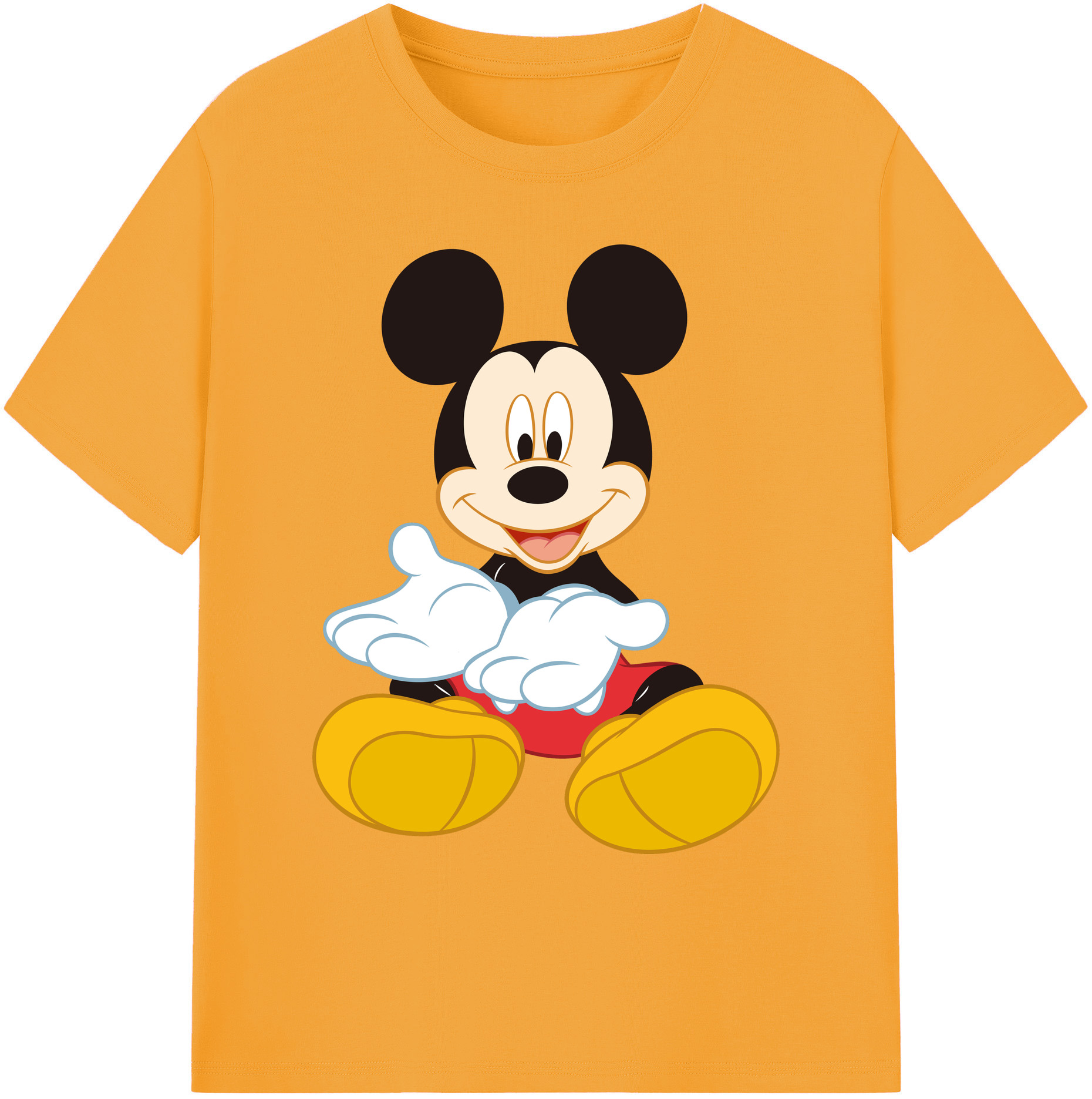 ミッキーマウス Mickey Mouse 綿100％ メンズ半袖Tシャツ｜肌触りやわらか＆通気性