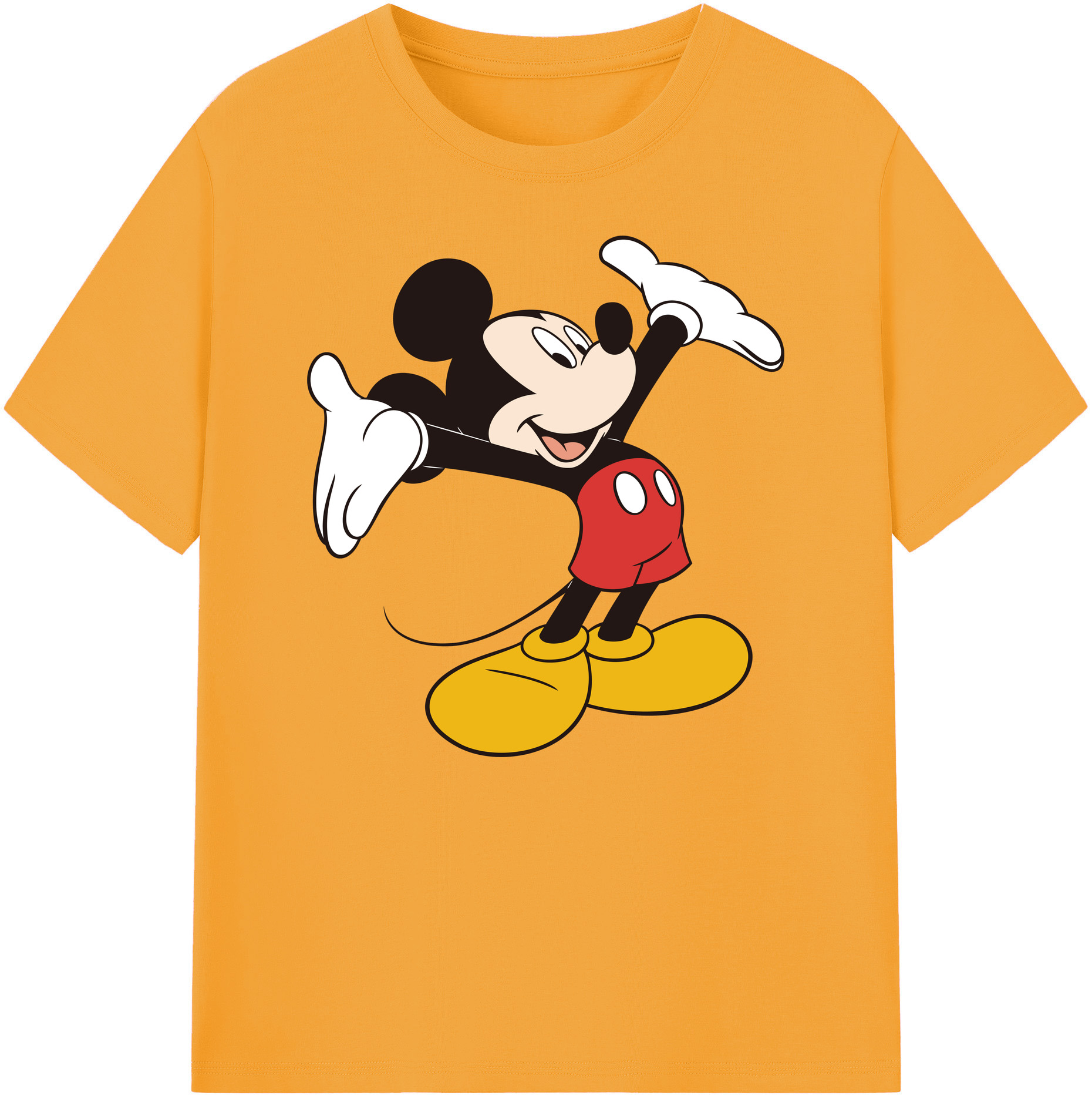 ミッキーマウス Mickey Mouse 綿100％ メンズ半袖Tシャツ｜肌触りやわらか＆通気性