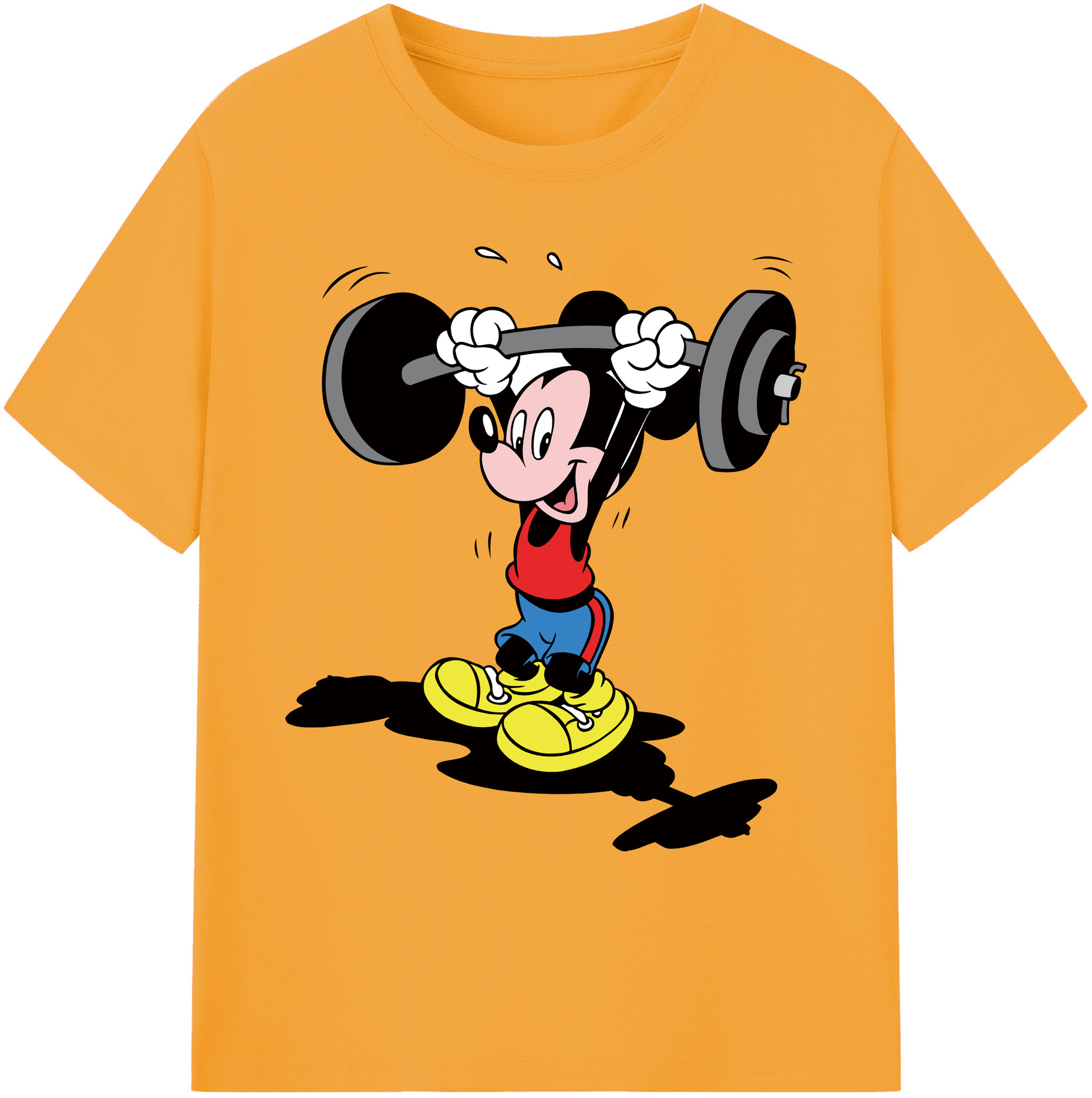 ミッキーマウス Mickey Mouse 綿100％ メンズ半袖Tシャツ｜肌触りやわらか＆通気性