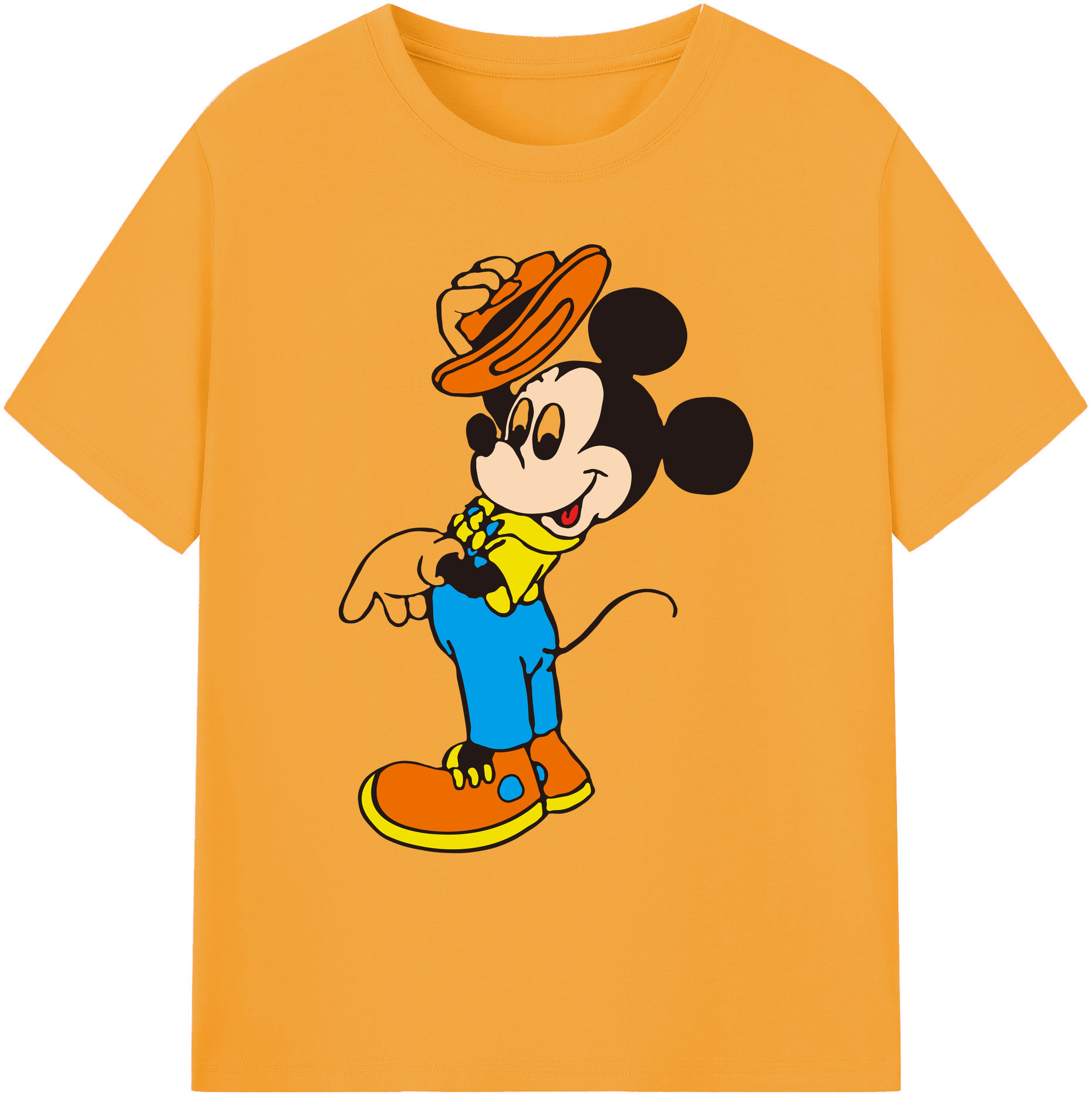 ミッキーマウス Mickey Mouse 綿100％ メンズ半袖Tシャツ｜肌触りやわらか＆通気性